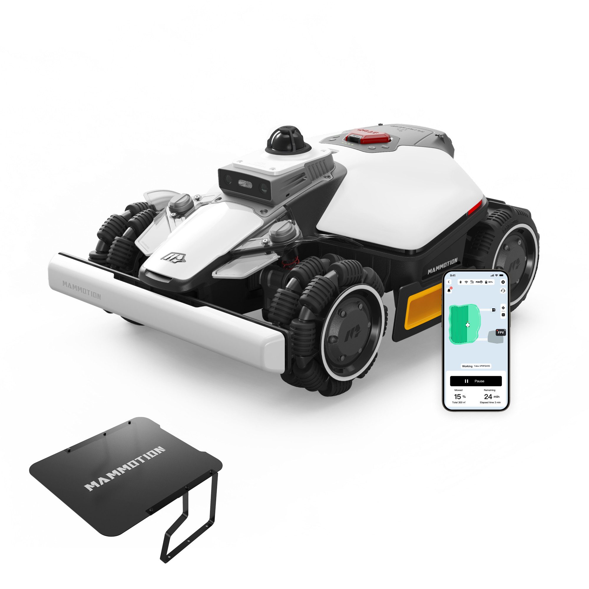 Mammotion Rasenmähroboter LUBA Mini 2 AWD 1500 Mähroboter ohne Begrenzungskabel, bis 1500 m² Rasenfläche, (mit Garage, 360° LiDAR + KI-Vision), Randmähen, DropMow, Auto-Kartierung, 80% Steigung, 4G Moudel, APP