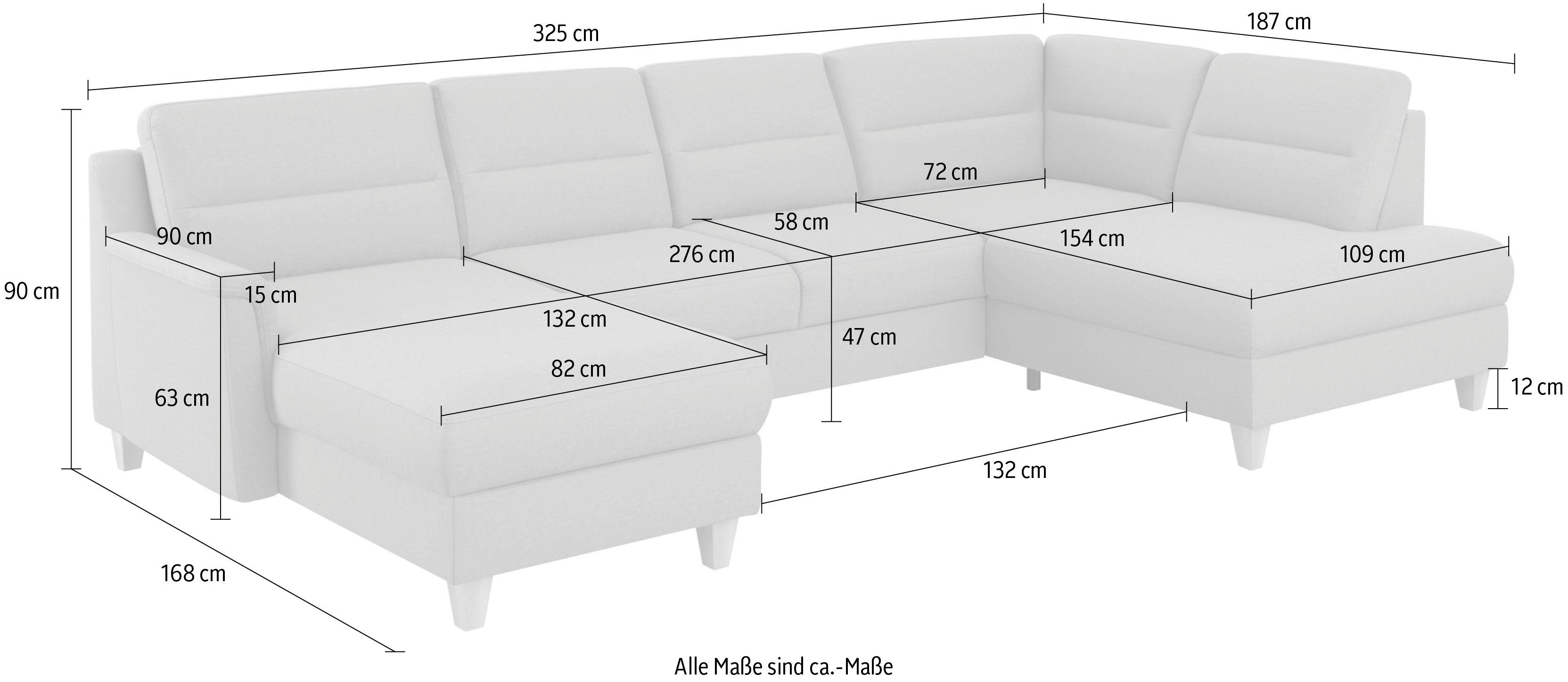 Farö, Federkern, mit Bettfunktion wahlweise und inklusive Wohnlandschaft sit&more Bettkasten