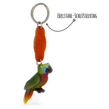 Monkimau Schlüsselanhänger Papagei Schlüsselanhänger aus Leder (Packung)