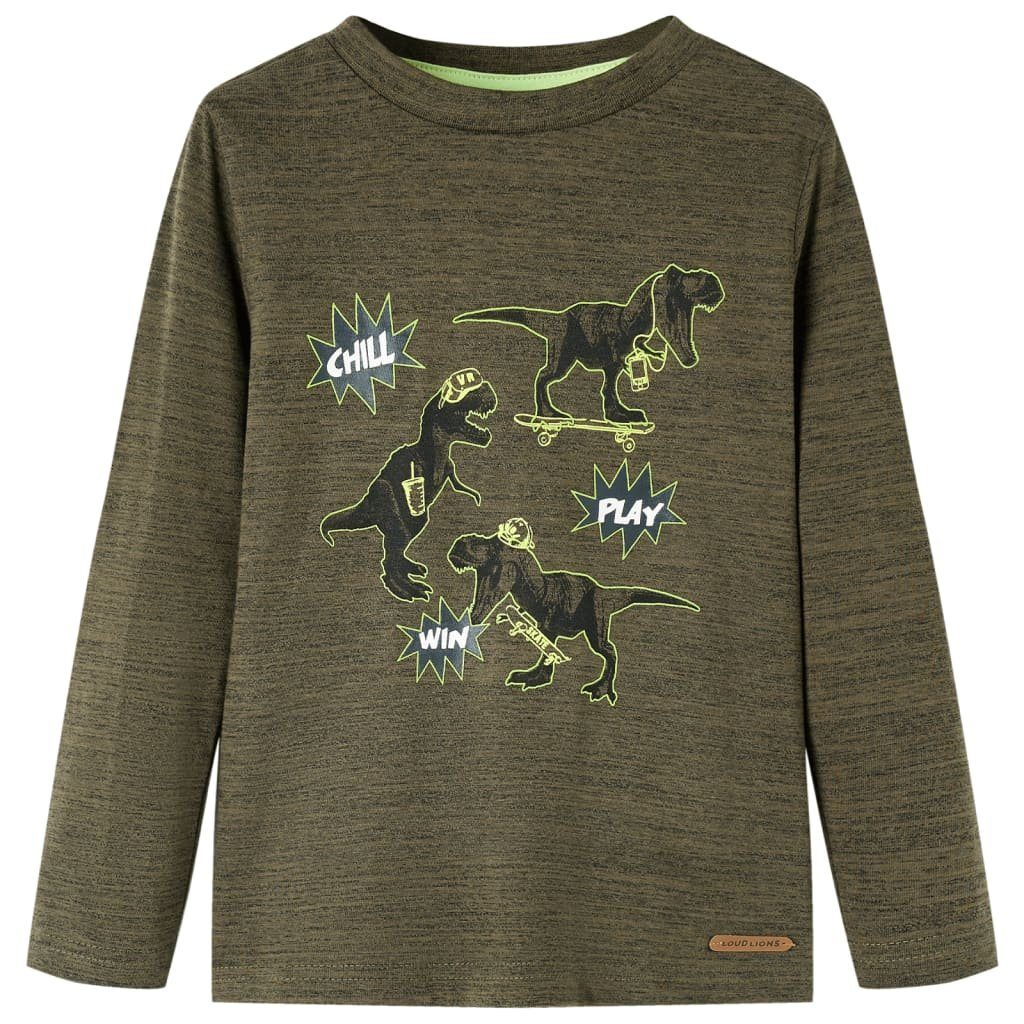 Langarmshirt Kinder-Langarmshirt Dunkles Khaki Melange 104