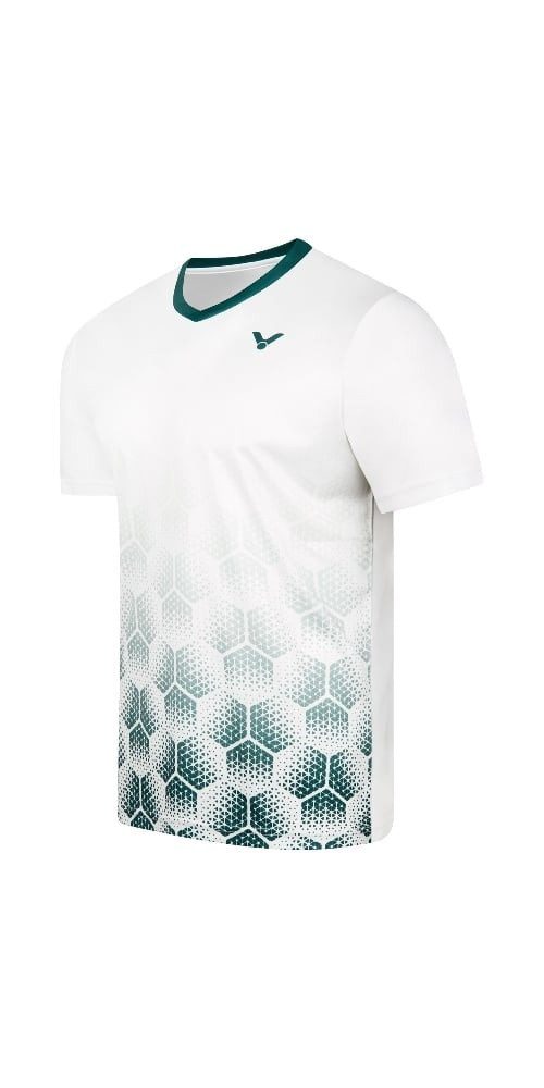 VICTOR T-Shirt T-53103 A (100% Polyester) weiss/grün Herren