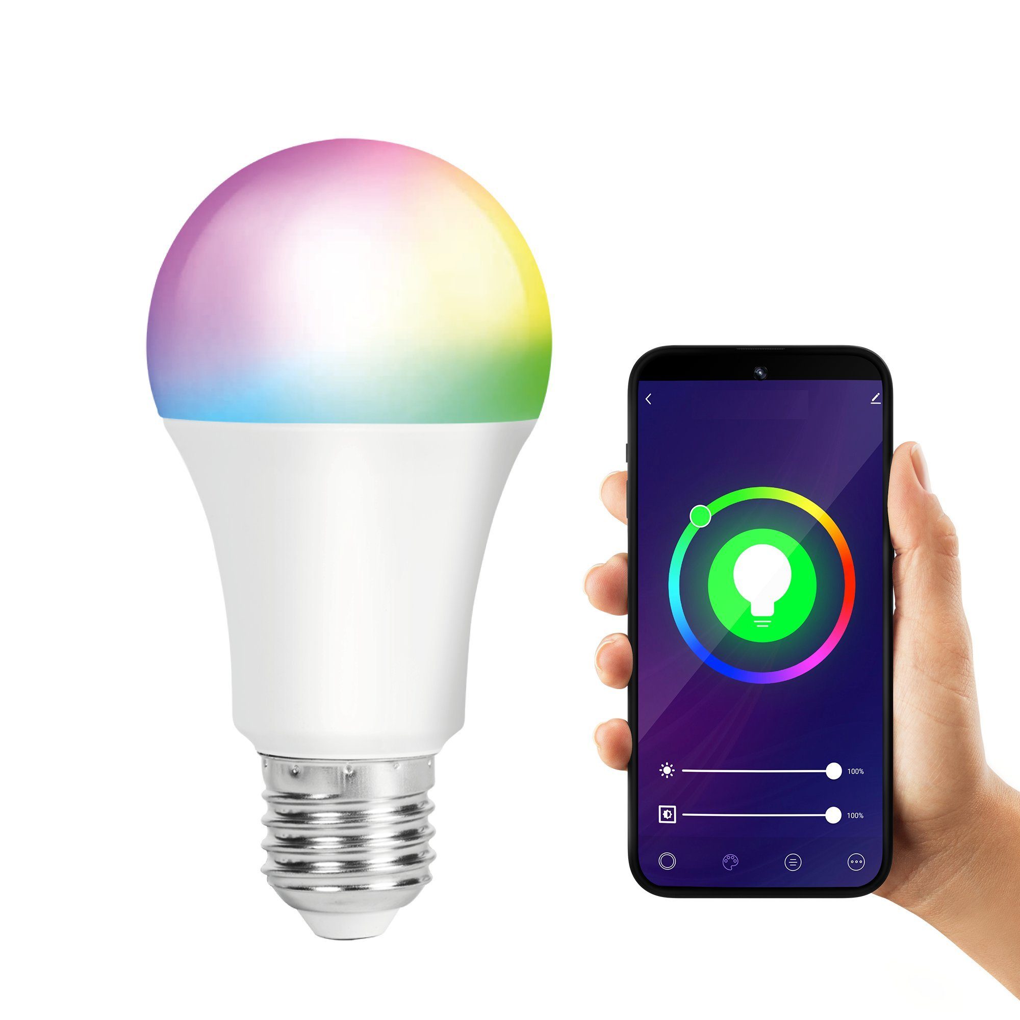 Warmweiß, HOME SMART Kaltweiß, XCOAST Glühbirne, WLAN, E27, Sprach-/Appsteuerung, 2700-6500K, SMARTE E27 Bunt, 60W Lampe, Lampe, St., dimmbar 1 LED Lumen, 800 LED-Leuchtmittel