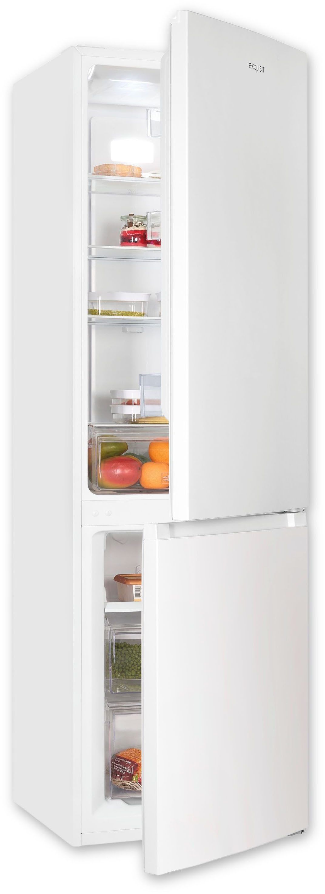 exquisit Kühl-/Gefrierkombination KGC265-70-NF-040C, 180,5 cm hoch, 54,5 cm breit, Energieeffizienzklasse C, 253 Liter Nutzinhalt, Total NoFrost