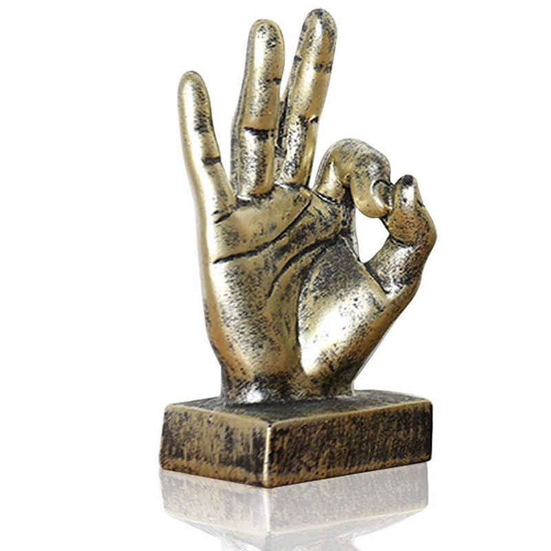 HYTIREBY Ornament Handskulptur Dekor Finger Statue Harz Schreibtisch Dekorationen
