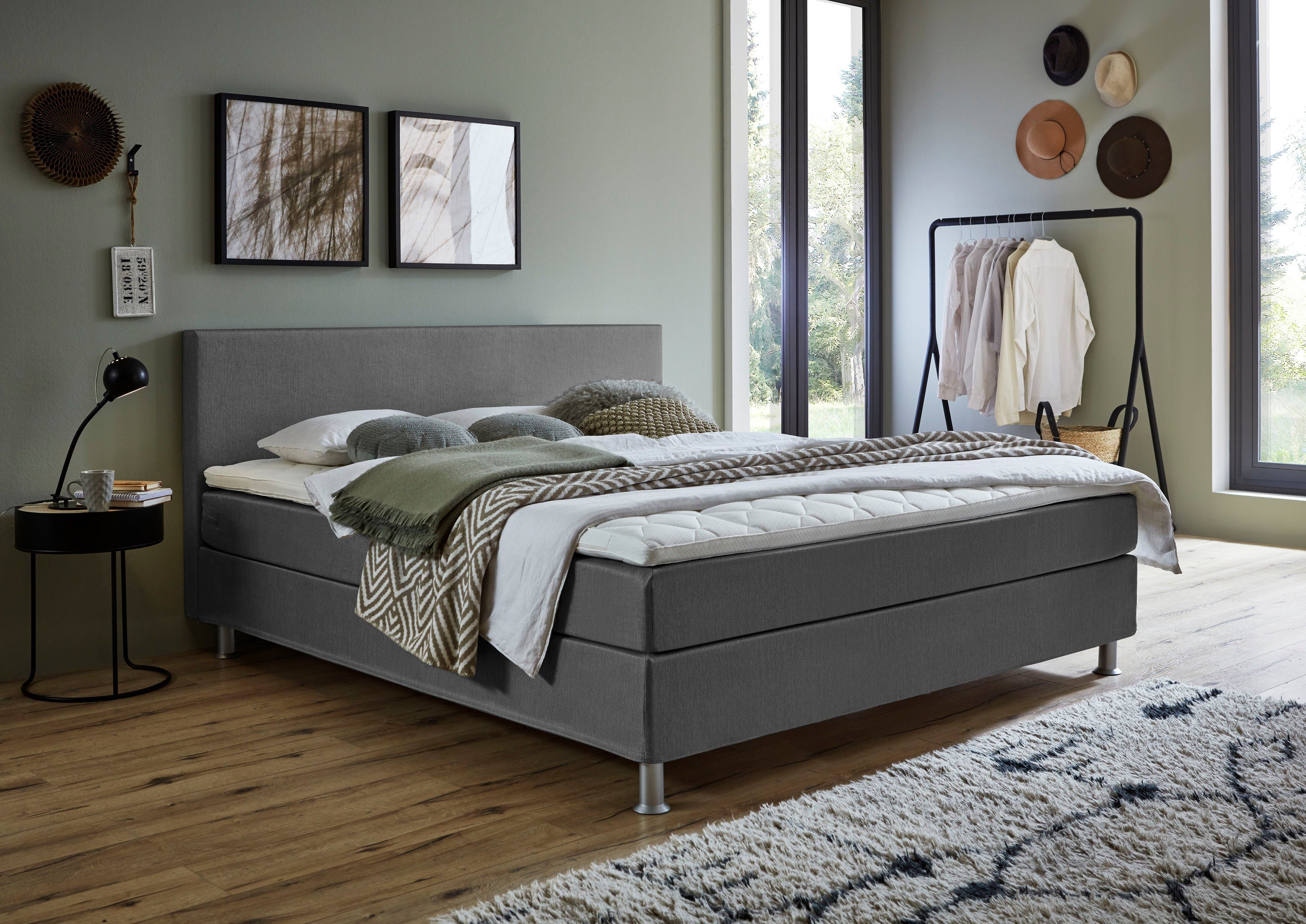 ATLANTIC home collection Boxbett Edison, inkl. Bonnellfederkern-Matratze und Topper