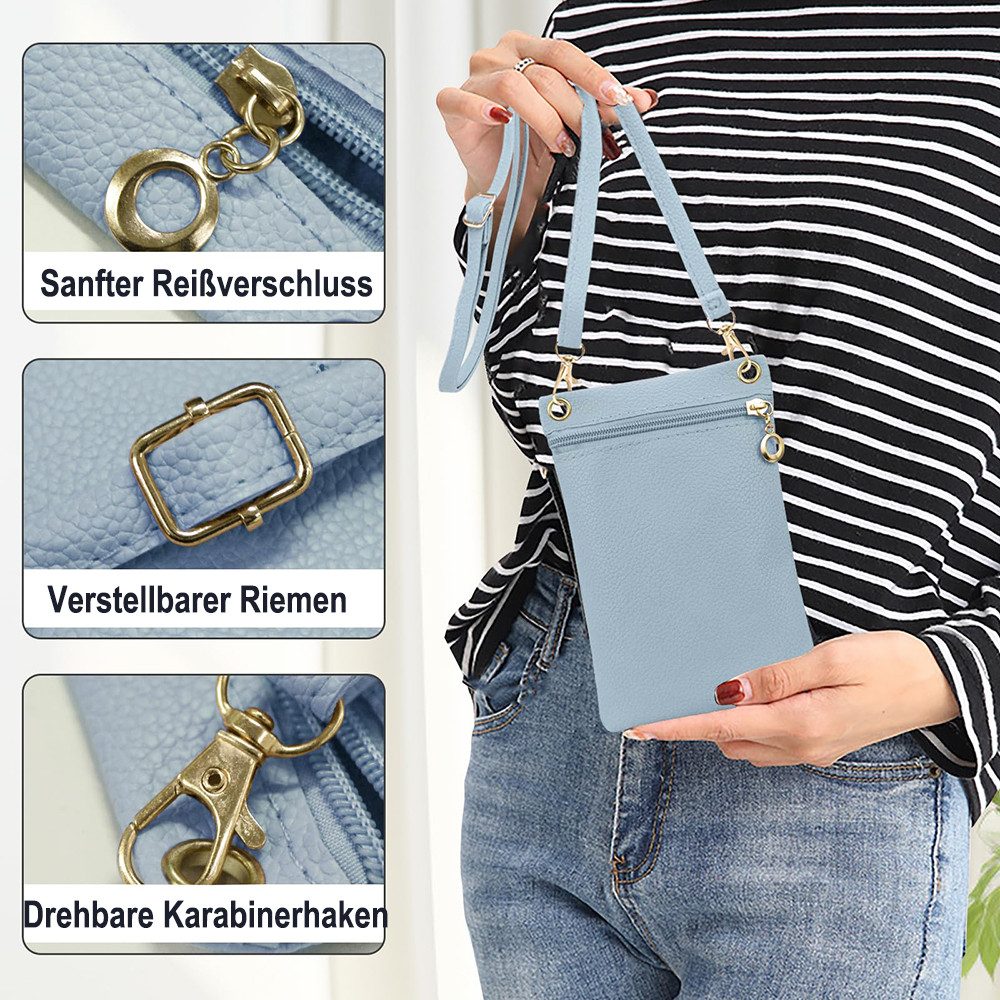 Zaewry Umhängetasche Handytasche mit abnehmbaren Umhängeriemen,Handytasche, für Einkaufen, Dating und Spaziergänge,Münztasche, Kreditkartenetui – Bild 5 von 5