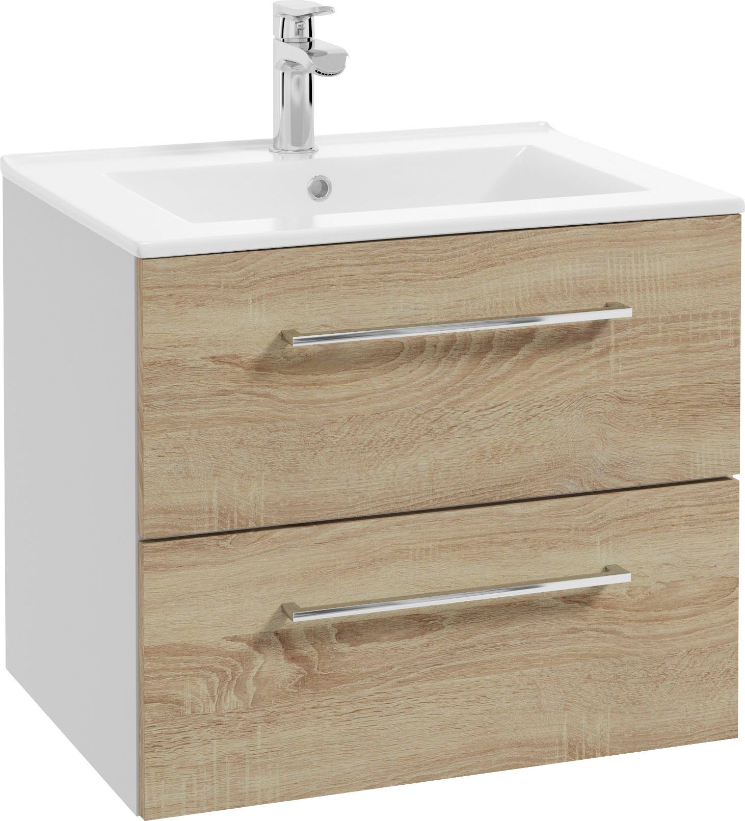 welltime Waschtisch Palermo (Set), Badmöbel inkl. Waschbecken, Breite 60cm günstig online kaufen