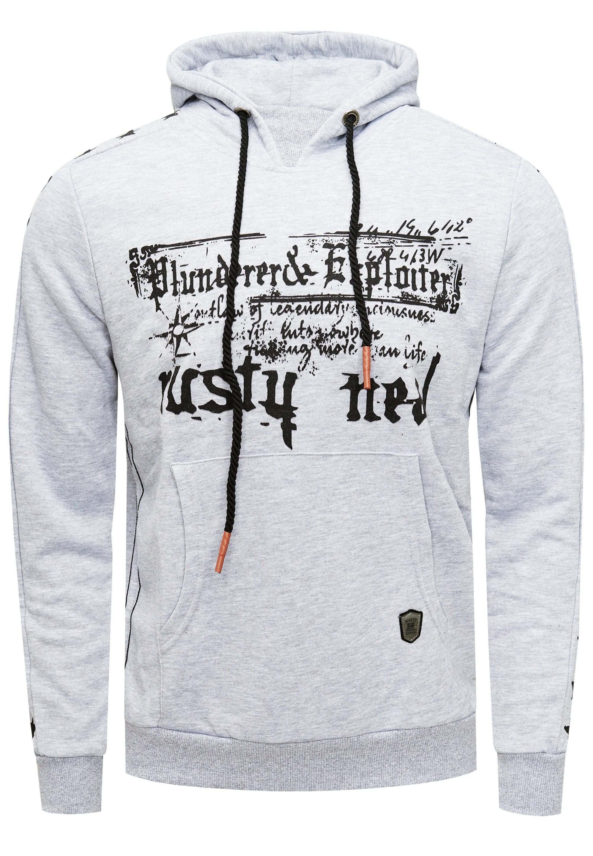 Rusty Neal Kapuzensweatshirt mit plakativem Frontprint