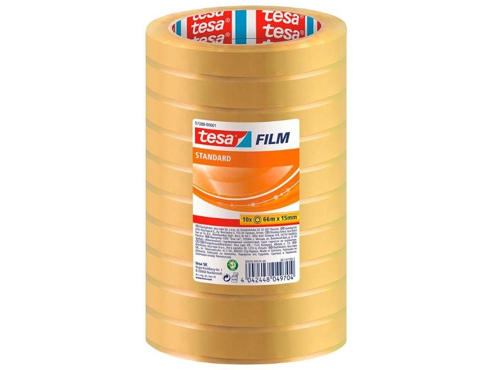 tesa Klebeband tesa Klebefilme 'budget', 15 mm x 66 m, 10 Stk. (10-St)