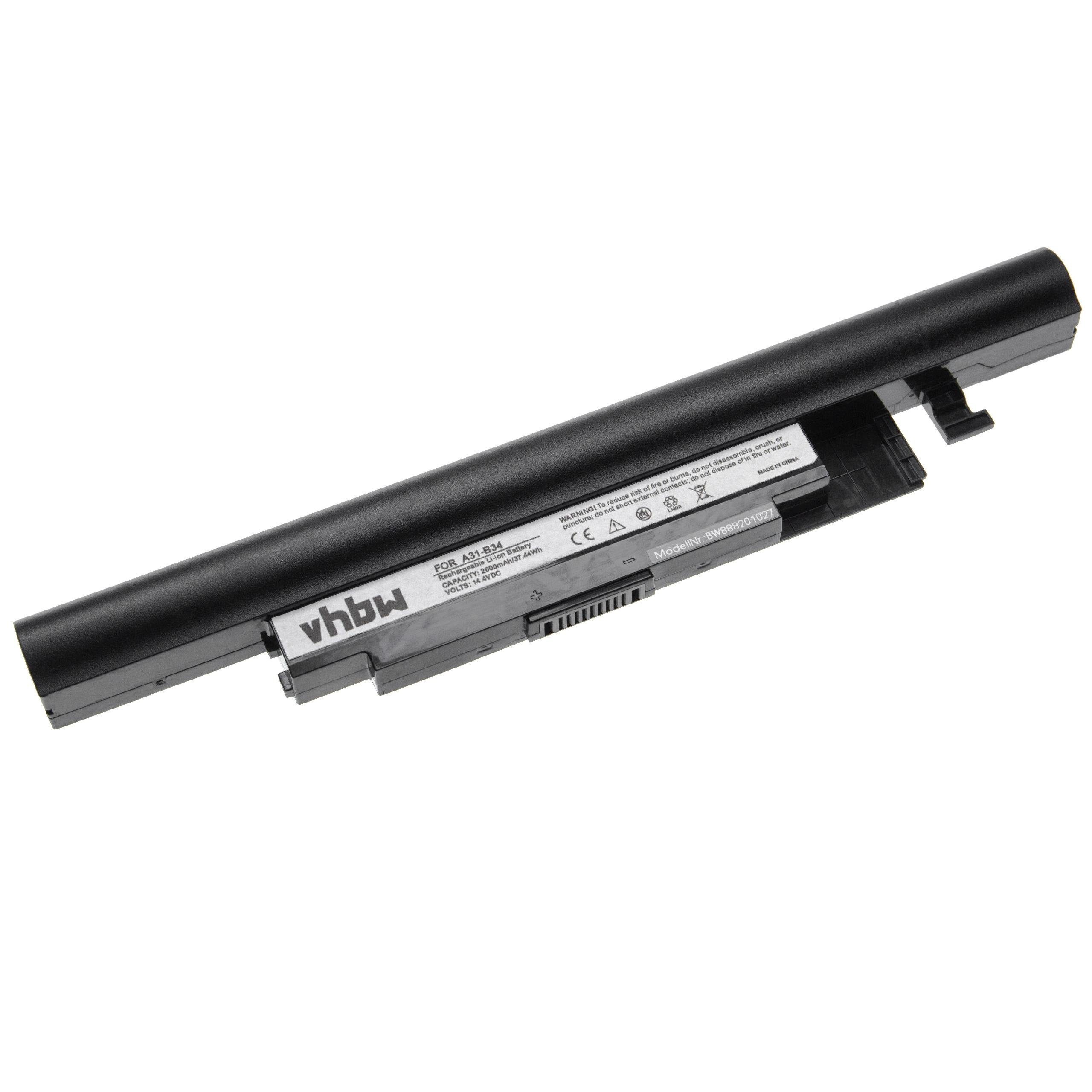 vhbw passend für Medion Akoya E6237, E6239T, E6240T, E6241, P6643, P6647, Laptop-Akku 2600 mAh