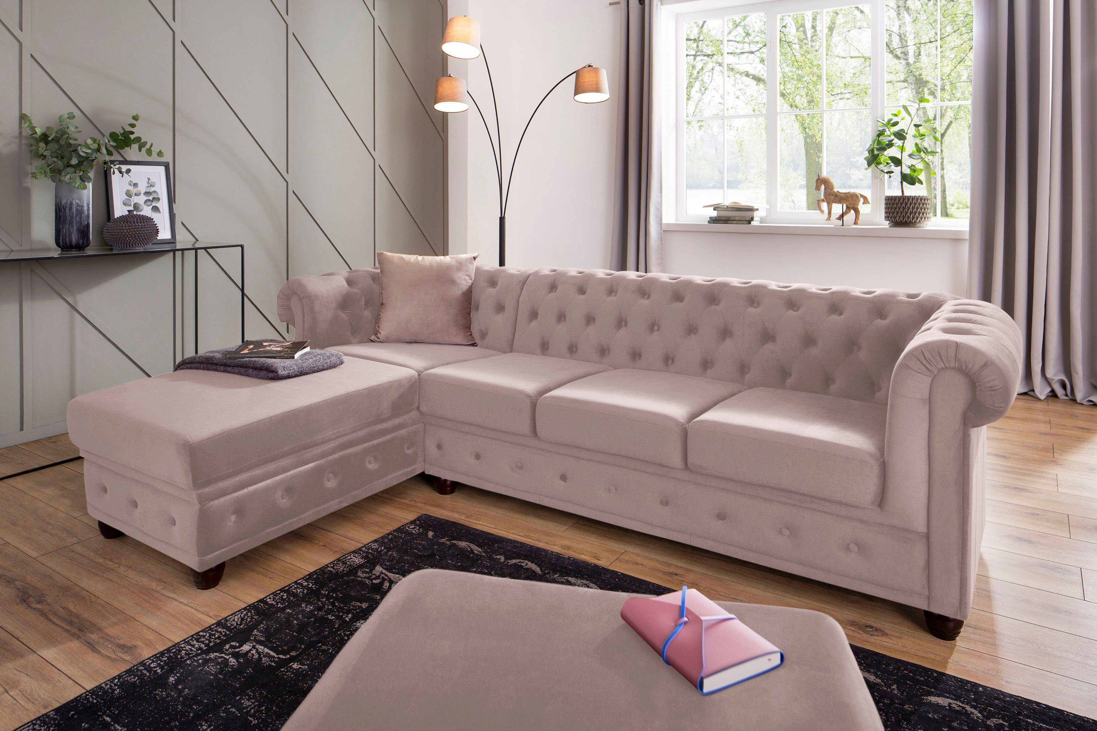 Home affaire Chesterfield-Sofa New Castle L-Form, günstig online kaufen