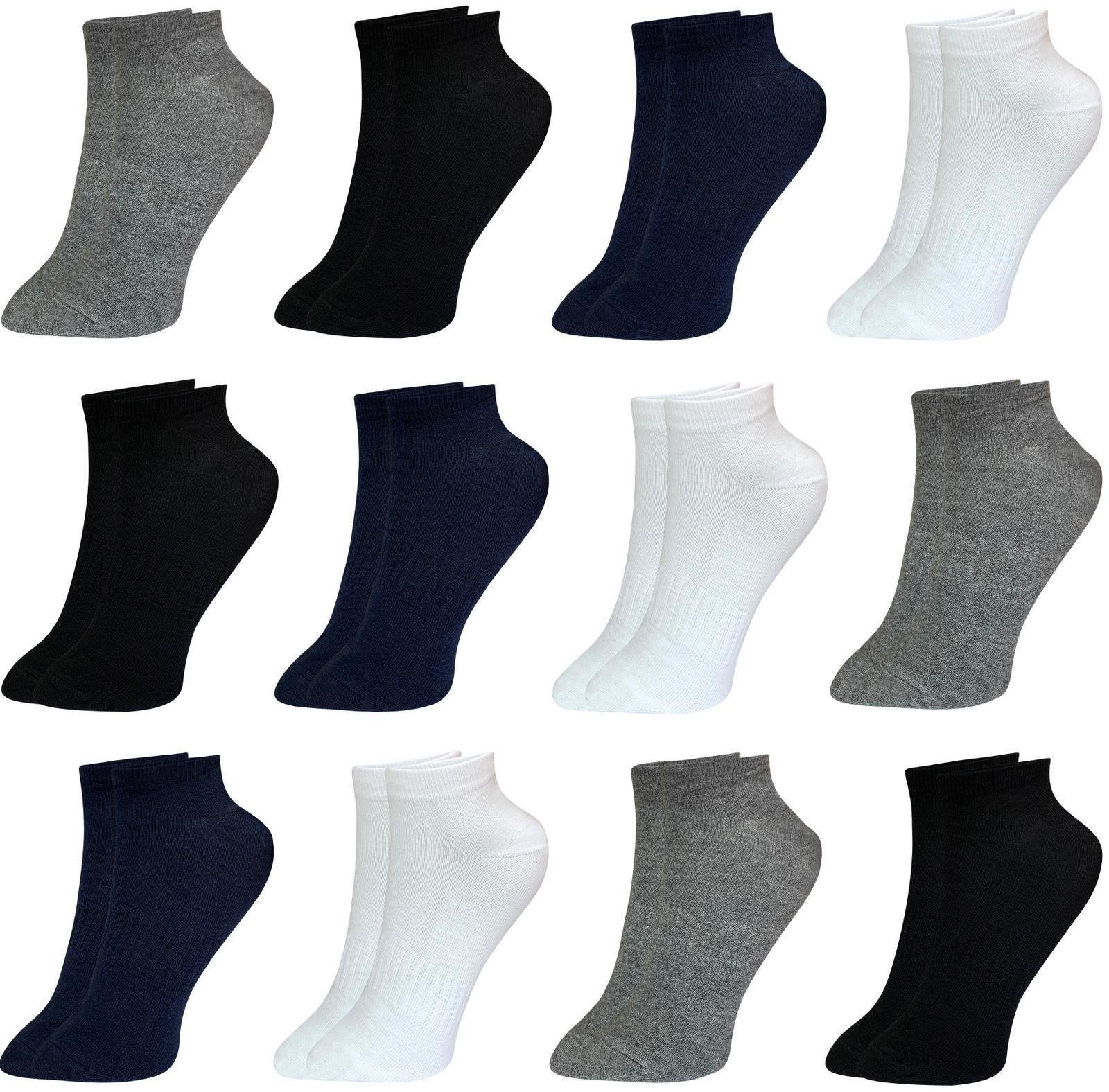 LOREZA Kurzsocken 12 Paar Herren Socken Business Baumwolle Einheitsgröße 40-44 Sport (Paar, 12-Paar) 12-Paar Modell 4