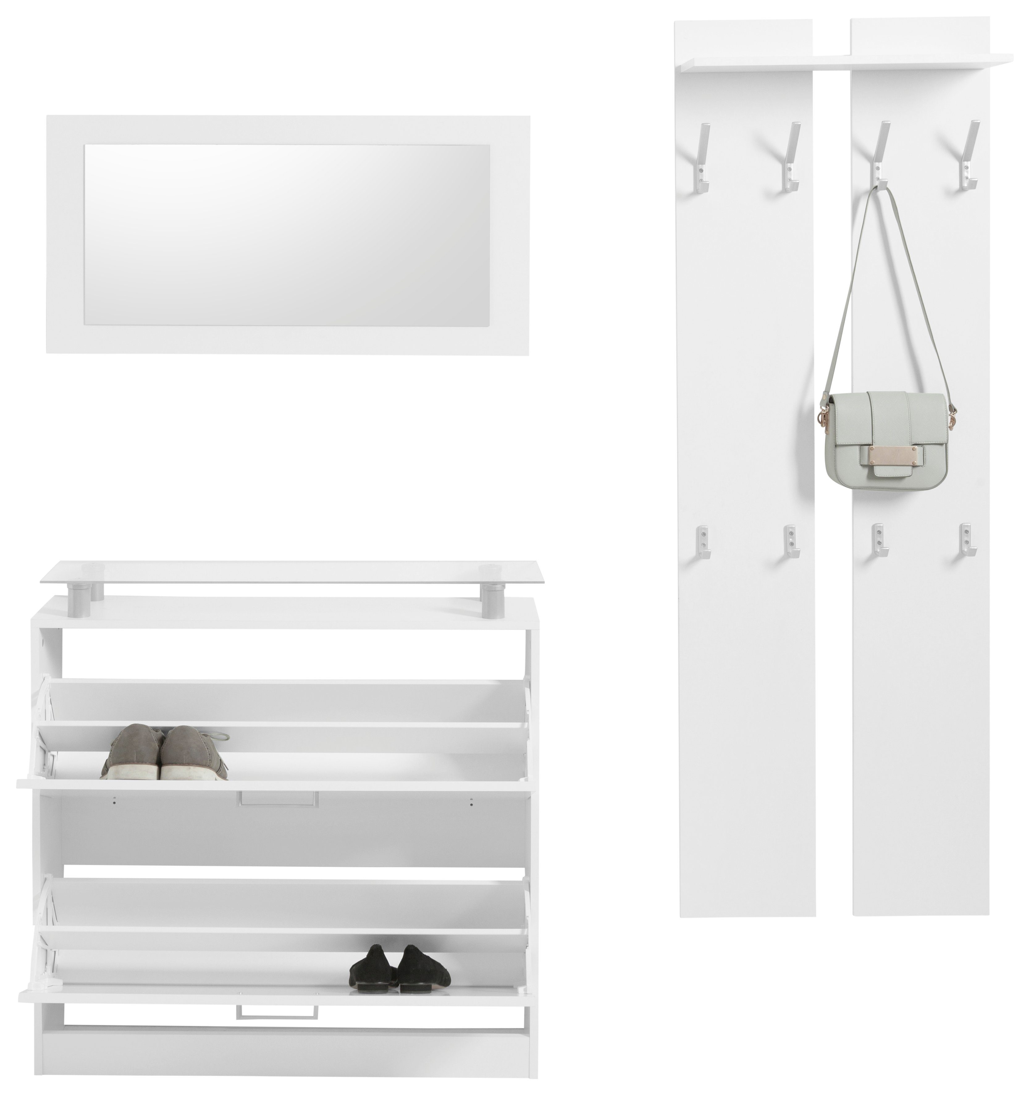 borchardt Möbel Garderoben-Set Finn, (Set, 3-St), mit Glasablage – Bild 4 von 5