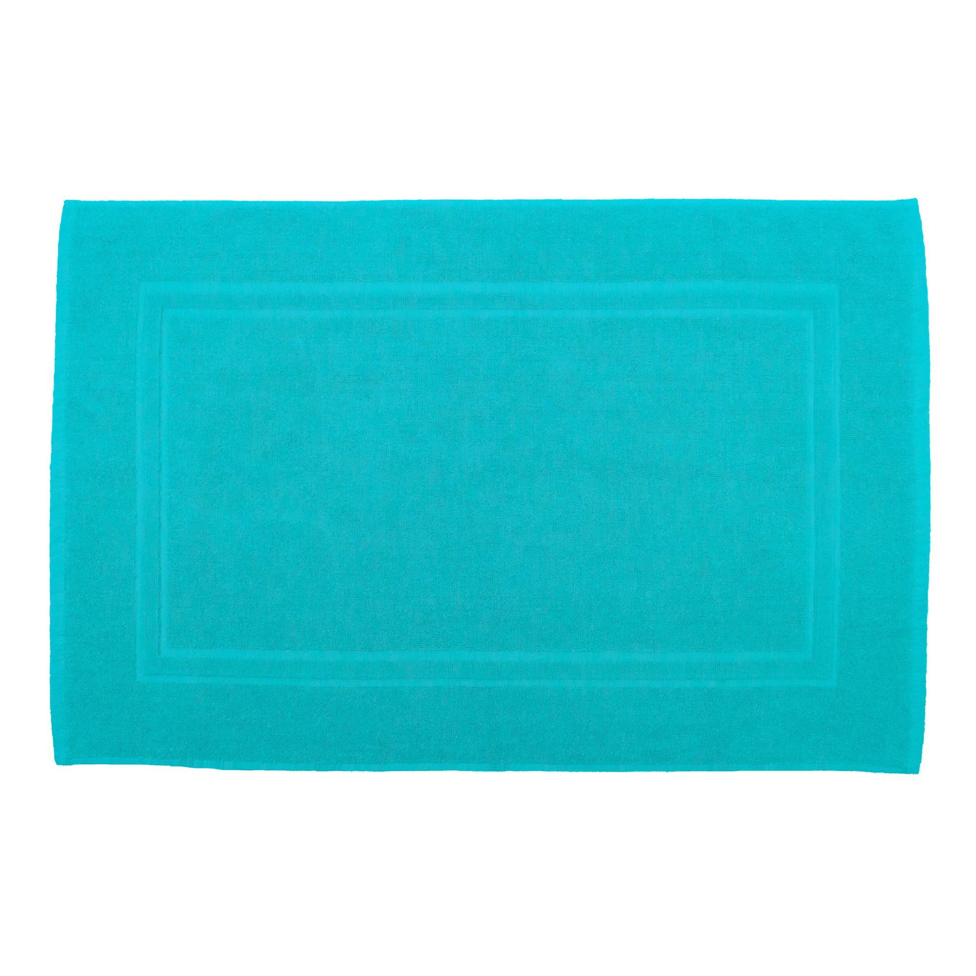 Julie Julsen Badematte 1-Badematte-Türkis-50 x 40 cm, Baumwolle, Doppelrahmen