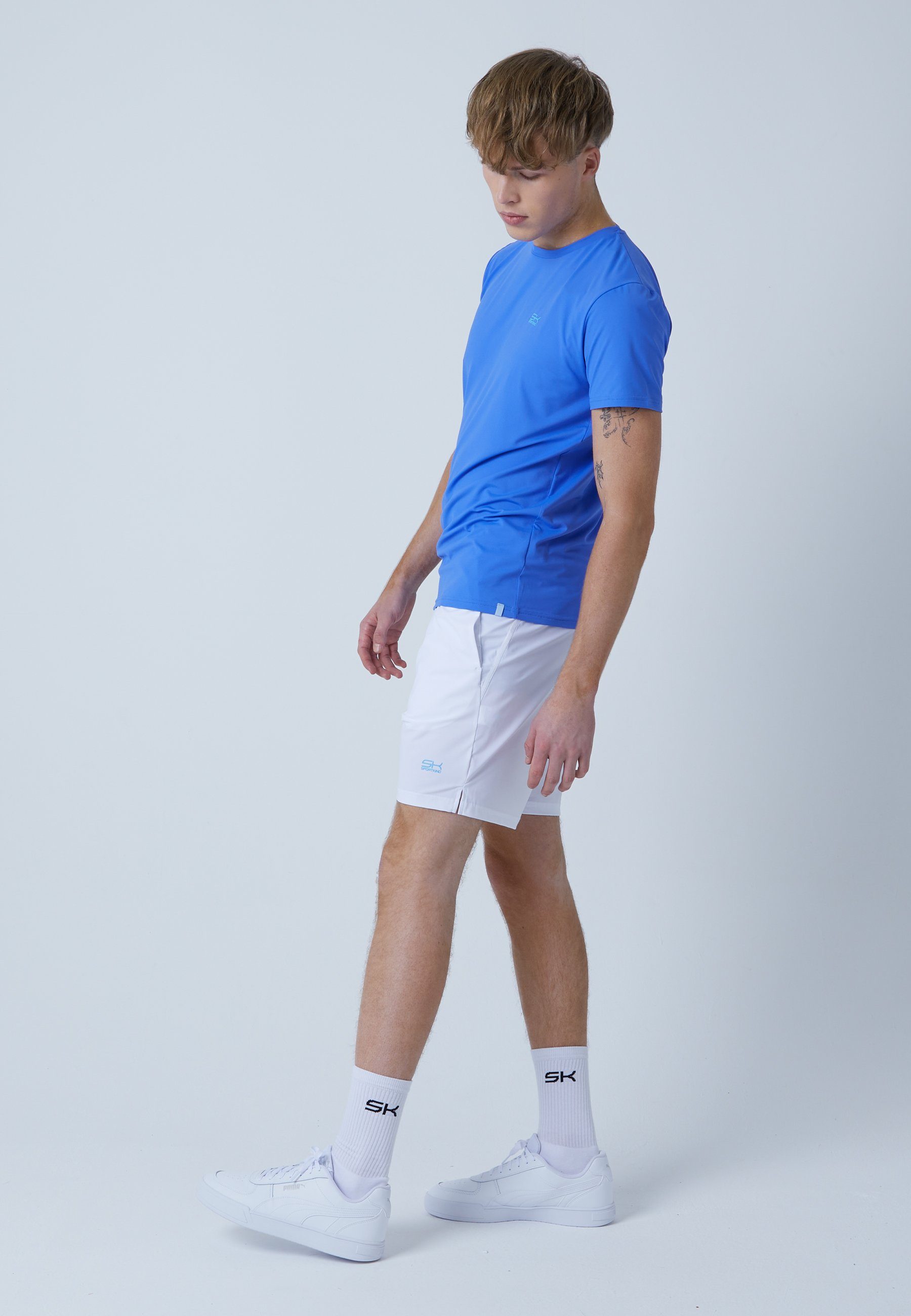 Jungen & SPORTKIND T-Shirt blau Herren kornblumen Rundhals Funktionsshirt Tennis