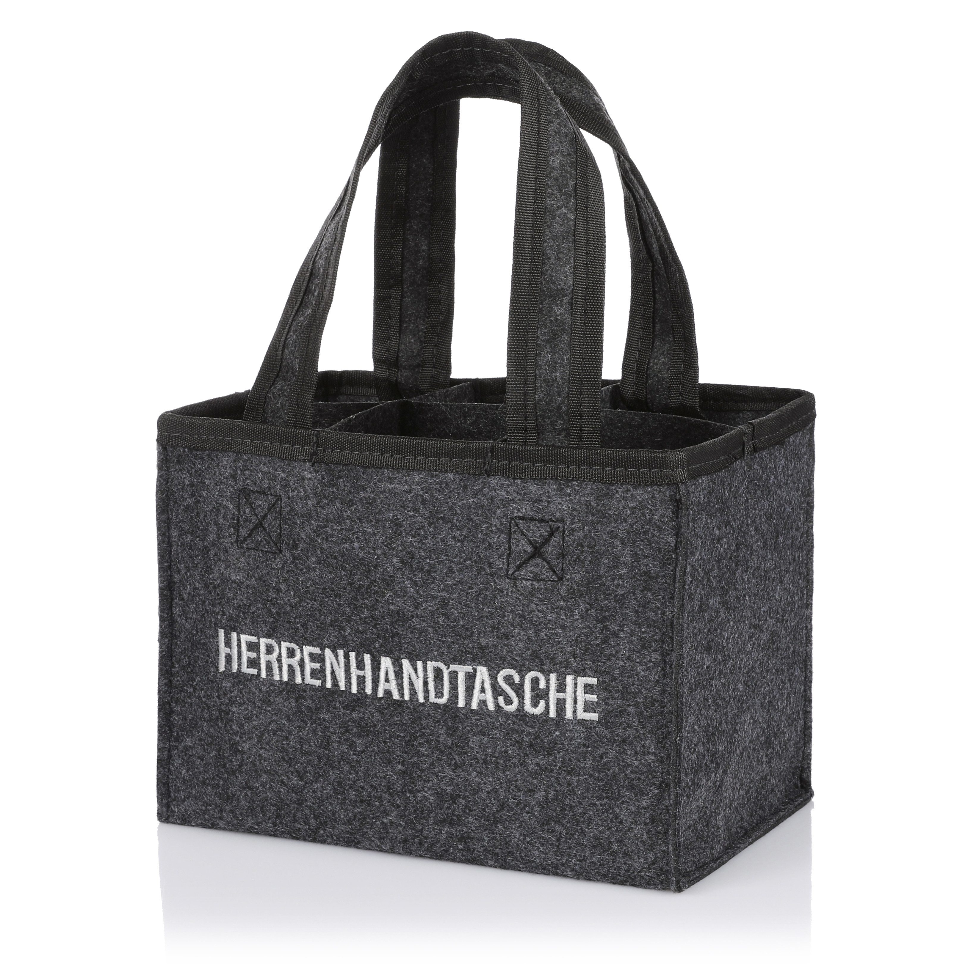 Nordstern Flaschenträger Herrenhandtasche aus Filz mit 6 Fächern - 20 x 16 cm (1-St)