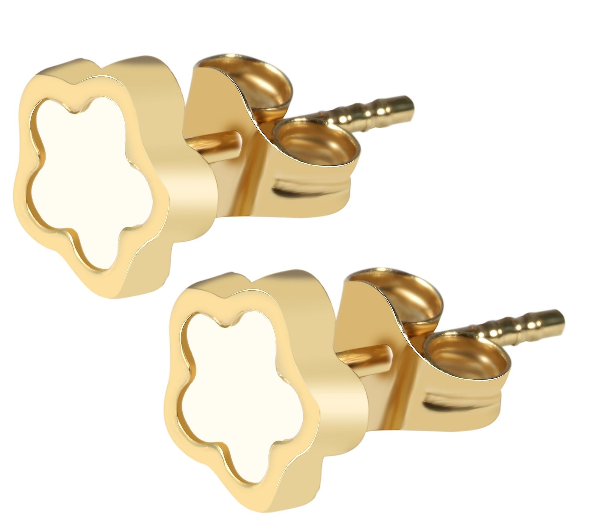 Paar Ohrhänger Ohrringe – Ohrstecker aus 333 Gold mit Perlmutt
