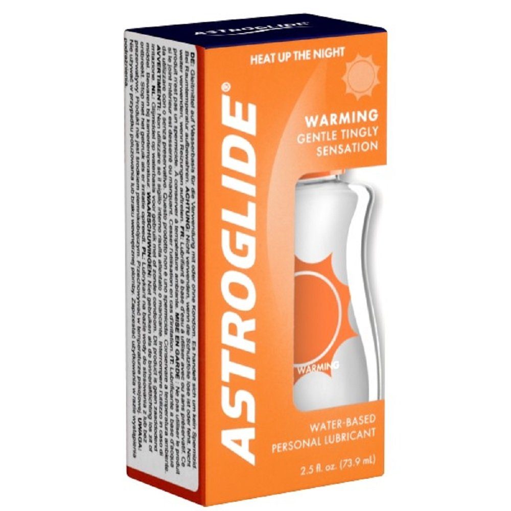 Astroglide Gleitgel Warming - stimulierendes Gleitgel, Flasche mit 74ml, mit Wärme-Effekt, auf Wasserbasis, für Veganer geeignet