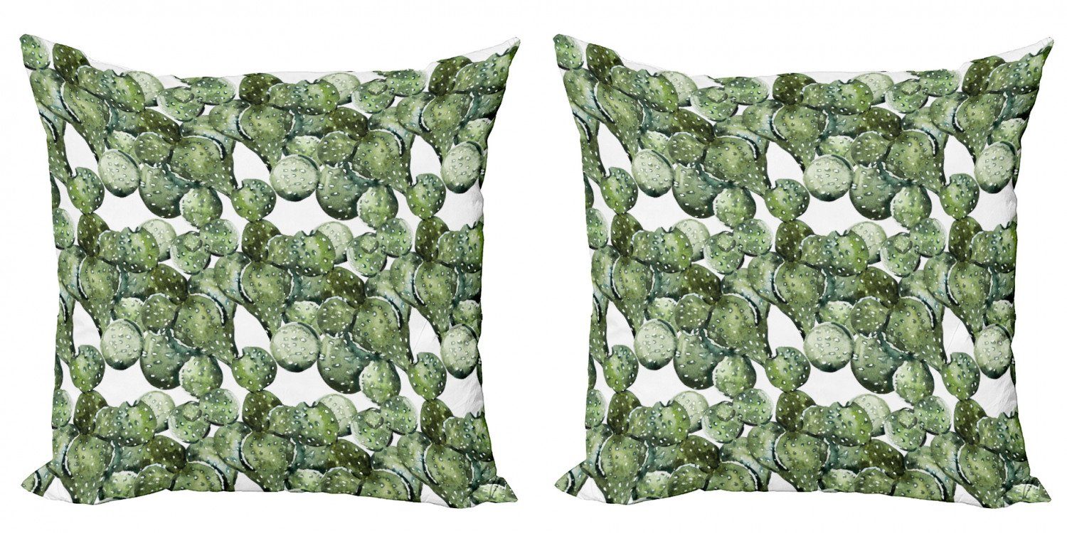 Kissenbezüge Modern Accent Doppelseitiger Digitaldruck, Abakuhaus (2 Stück), Kaktus Opuntia Pflanze Aquarell