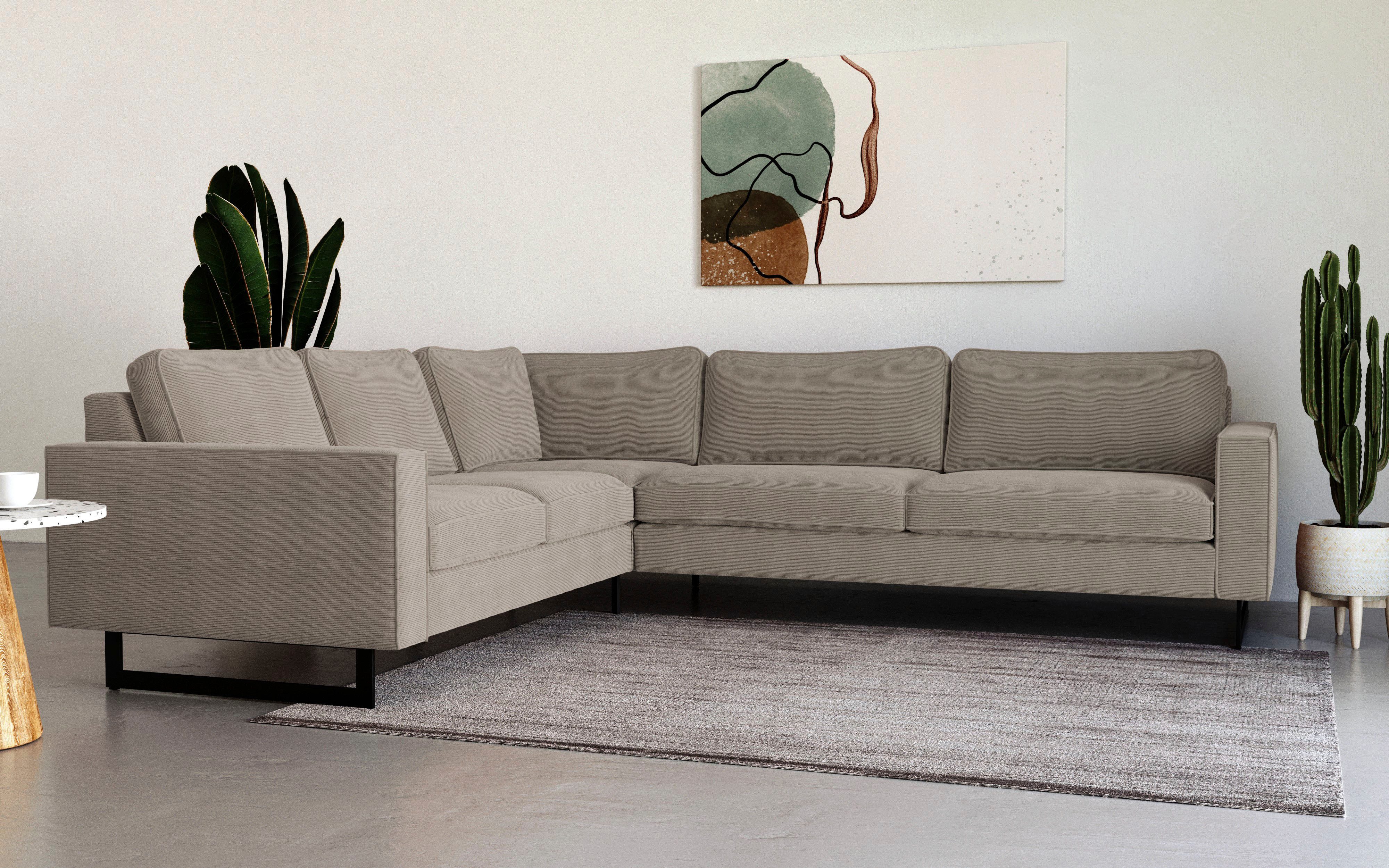 Places of Style Ecksofa "Pinto, XXL, 250/290 cm, langer Schenkel, Ottomane" günstig online kaufen