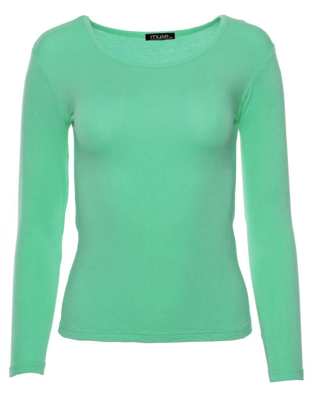 Muse Rundhalsshirt Basic Rundhals Langarmshirt Skinny günstig online kaufen