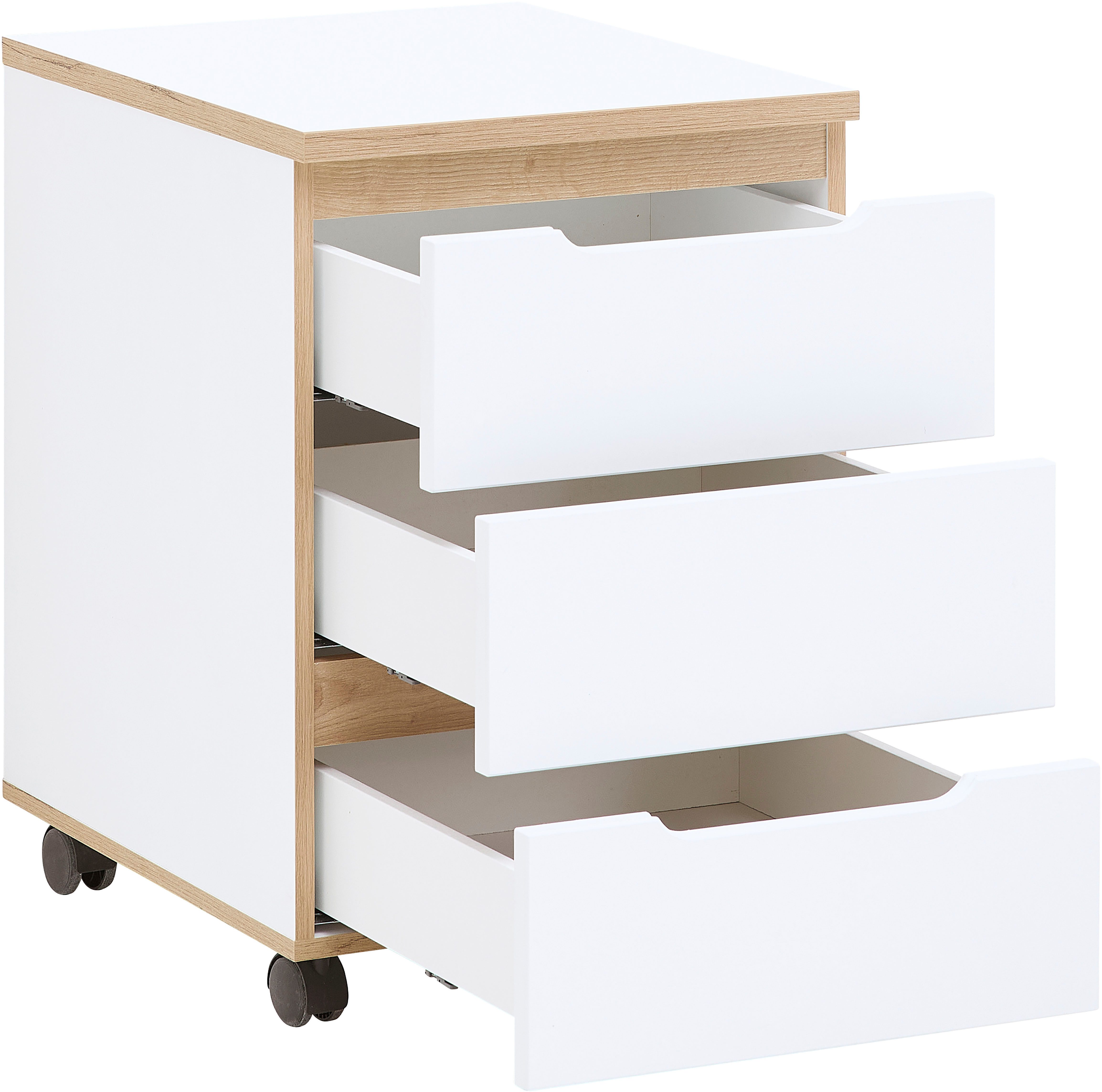 Innostyle Container Memphis Rollcontainer,45x66x55cm (B/H/T) (1-St) 3 Schubkästen, Soft-Close, ABS-Kantenschutz, 2 Rollen mit Bremse