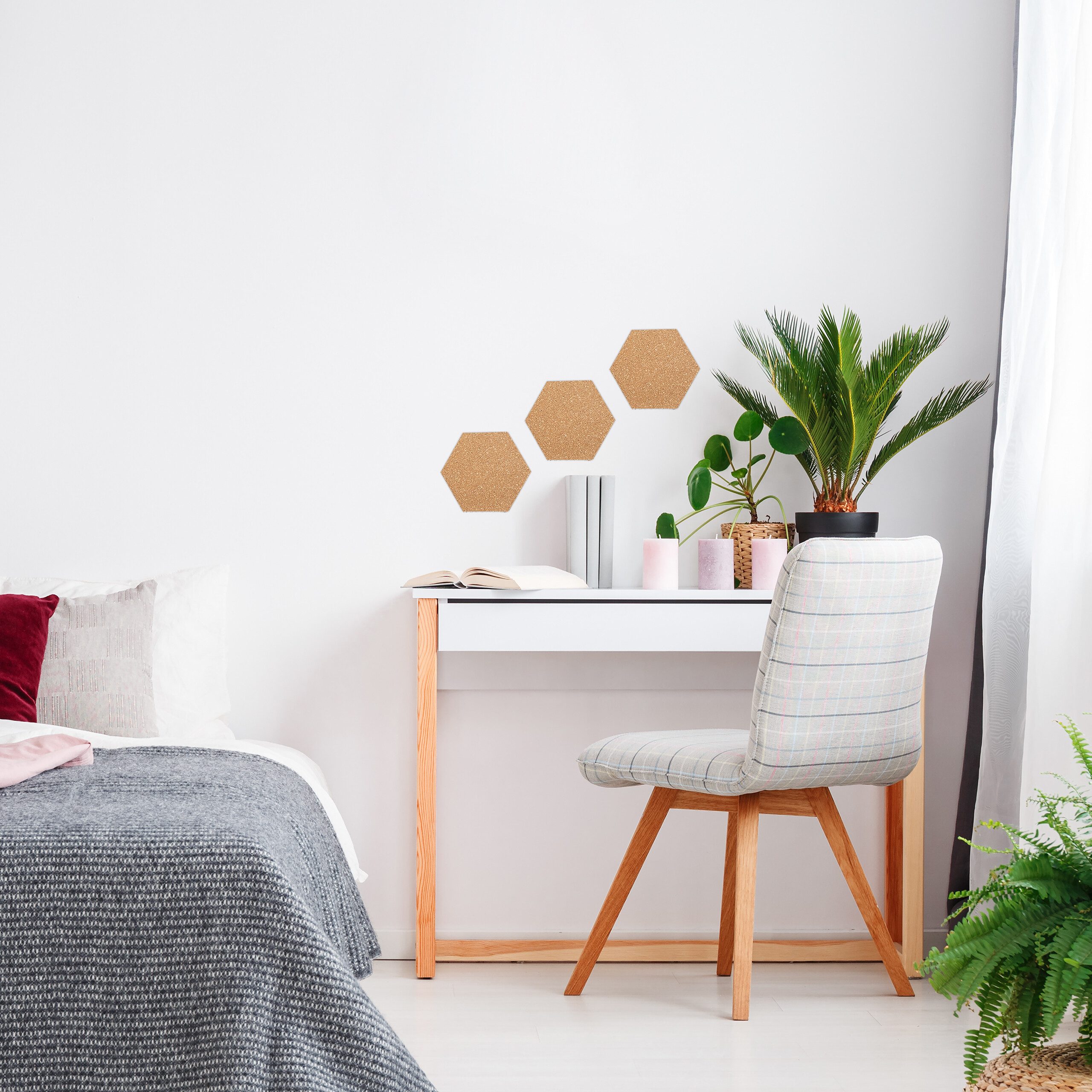 relaxdays Pinnwand Sechseckige Korkpinnwände 14er Set günstig online kaufen