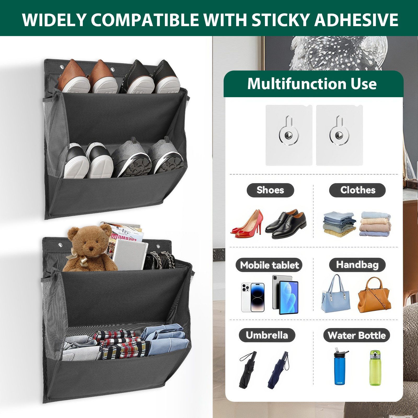 BlingBin Schuhregal 2 Stück Schuhregal Wandmontage, Schuhregal Wand mit Hak günstig online kaufen