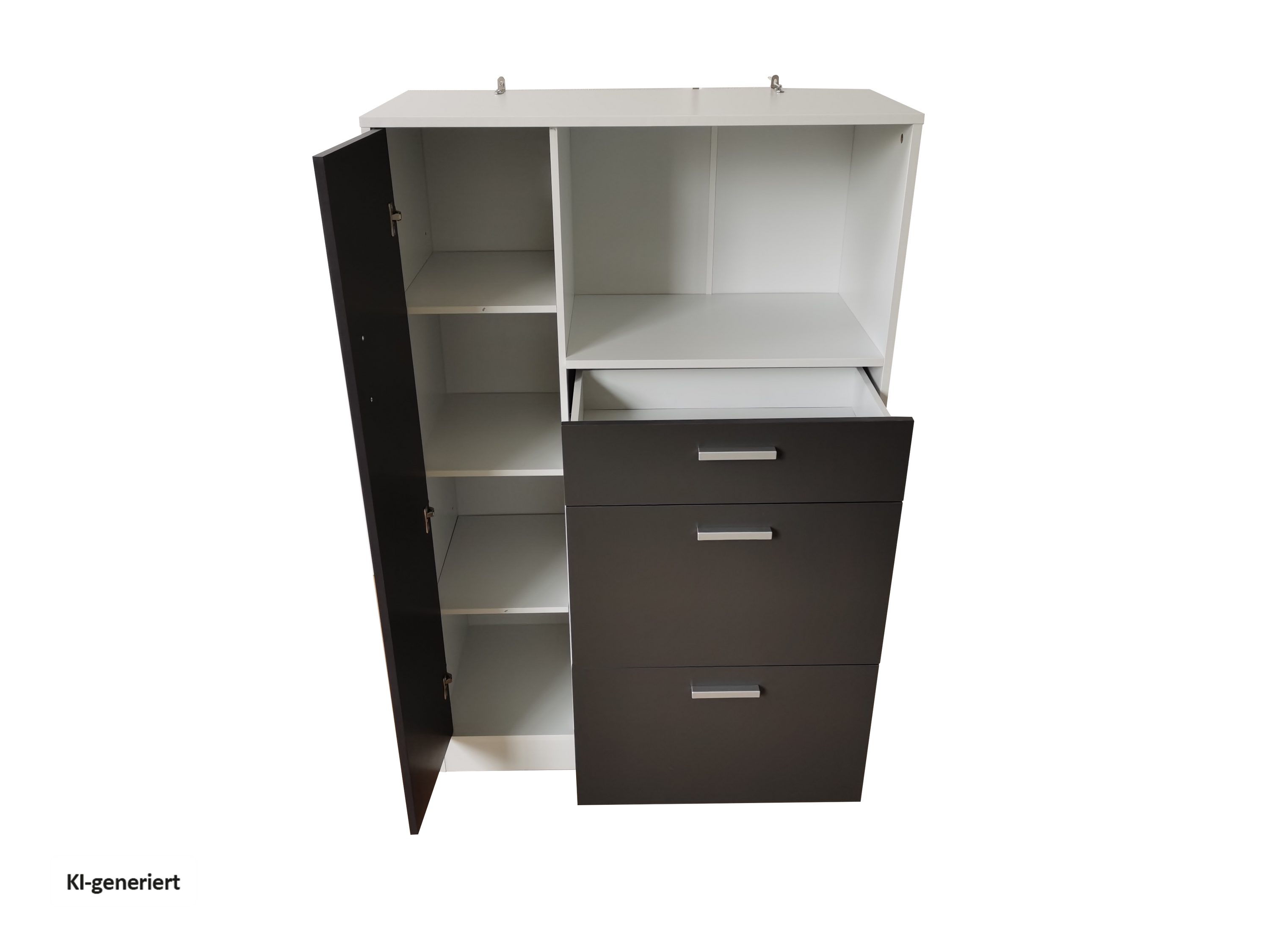 HTI-Line Küchenbuffet Küchenschrank Kombi L Blanca (Stück, 1-St., 1 Küchenschrank Kombi L Blanca) Küchenbuffet Mehrzweckschrank Mikrowellenschrank – Bild 5 von 5