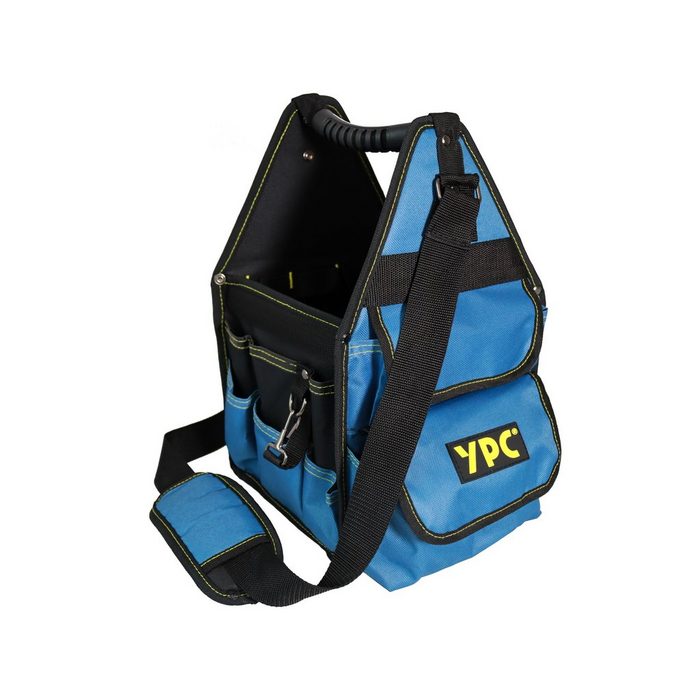 YPC Werkzeugtasche "Henchman" Werkzeugkorb L offene Werkzeugtasche 46x23x23cm 10 kg Tragkraft Tragetasche für Werkzeug mit Haltern Fächern und Einschüben