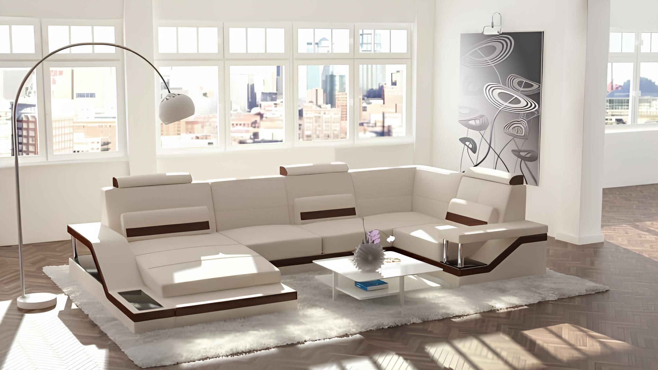 Xlmoebel Wohnlandschaft Mit USB-Anschluss Polsterecke Ecksofa-Garnitur Möbel für Wohnzimmer, Hergestellt in Europa