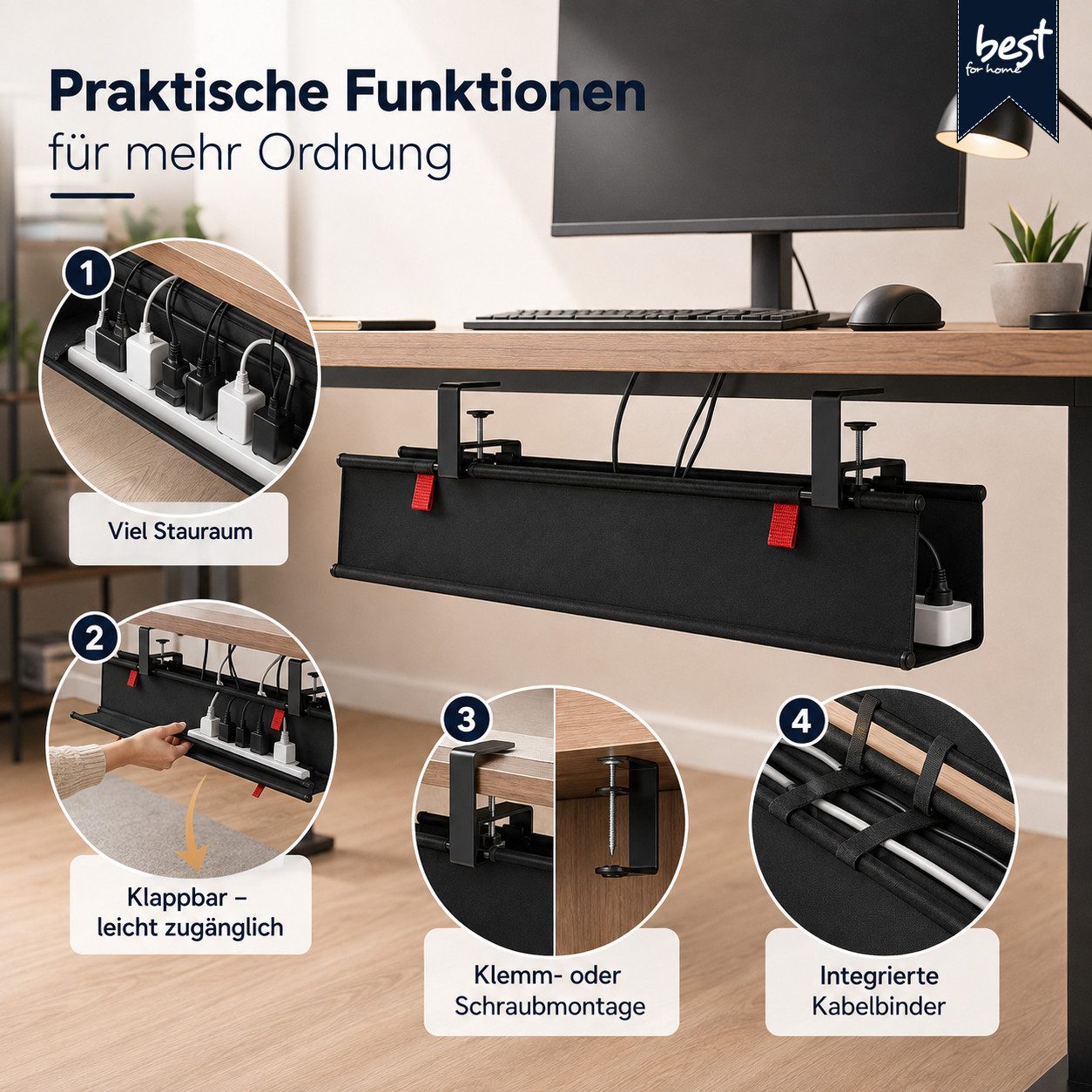 Best for Home Kabelkanal Kabelkanal für Schreibtisch – Bild 5 von 5