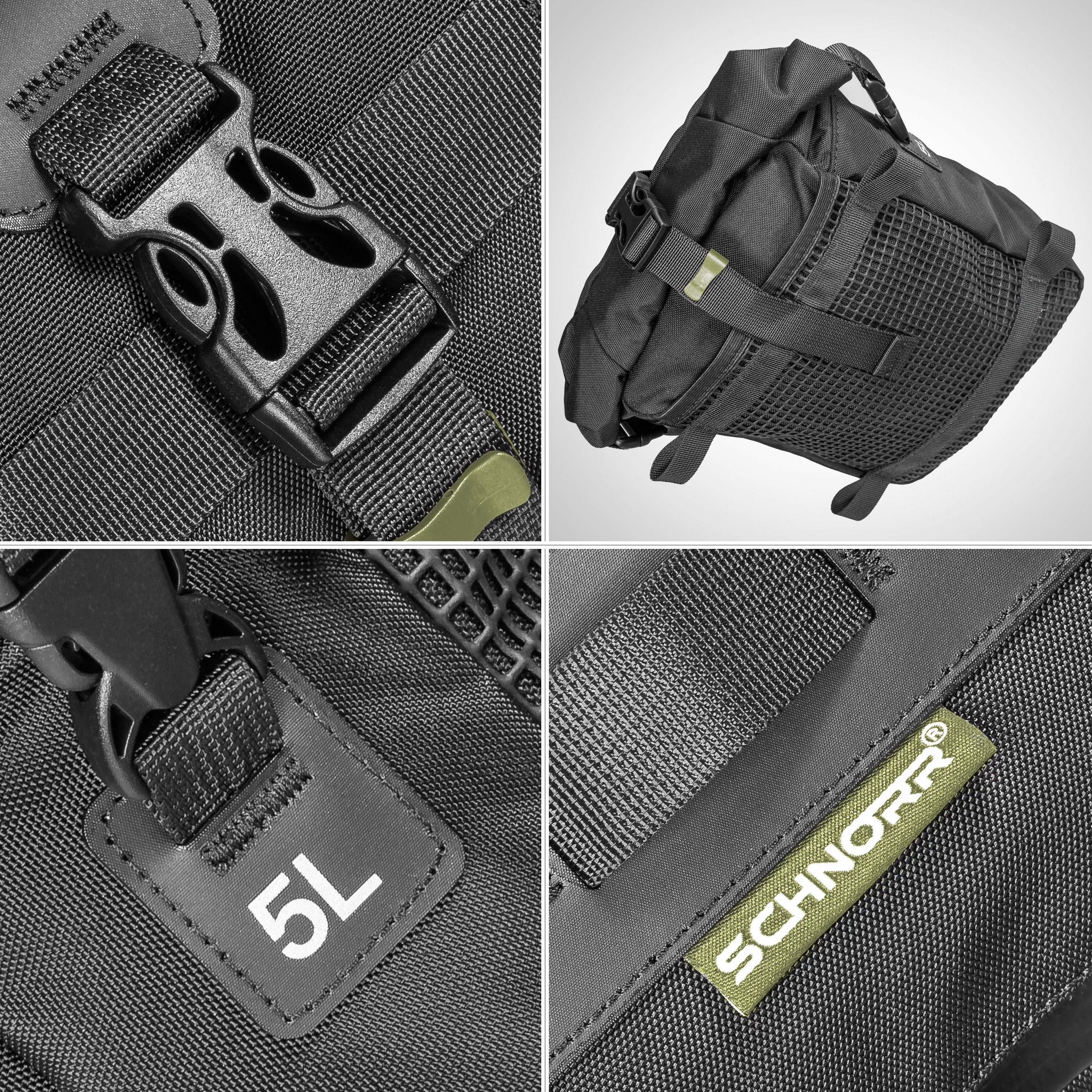 SCHNORR Gepäckträgertasche Motorrad-Hecktasche 5L wasserdicht mit Innenfutter – Bild 5 von 5