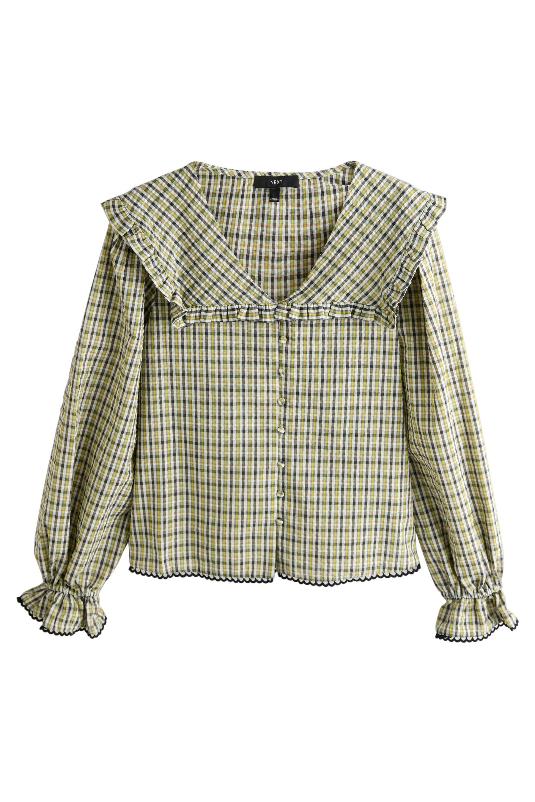 Next Langarmbluse Langärmelige Bluse mit übergroßem Kragen (1-tlg) günstig online kaufen