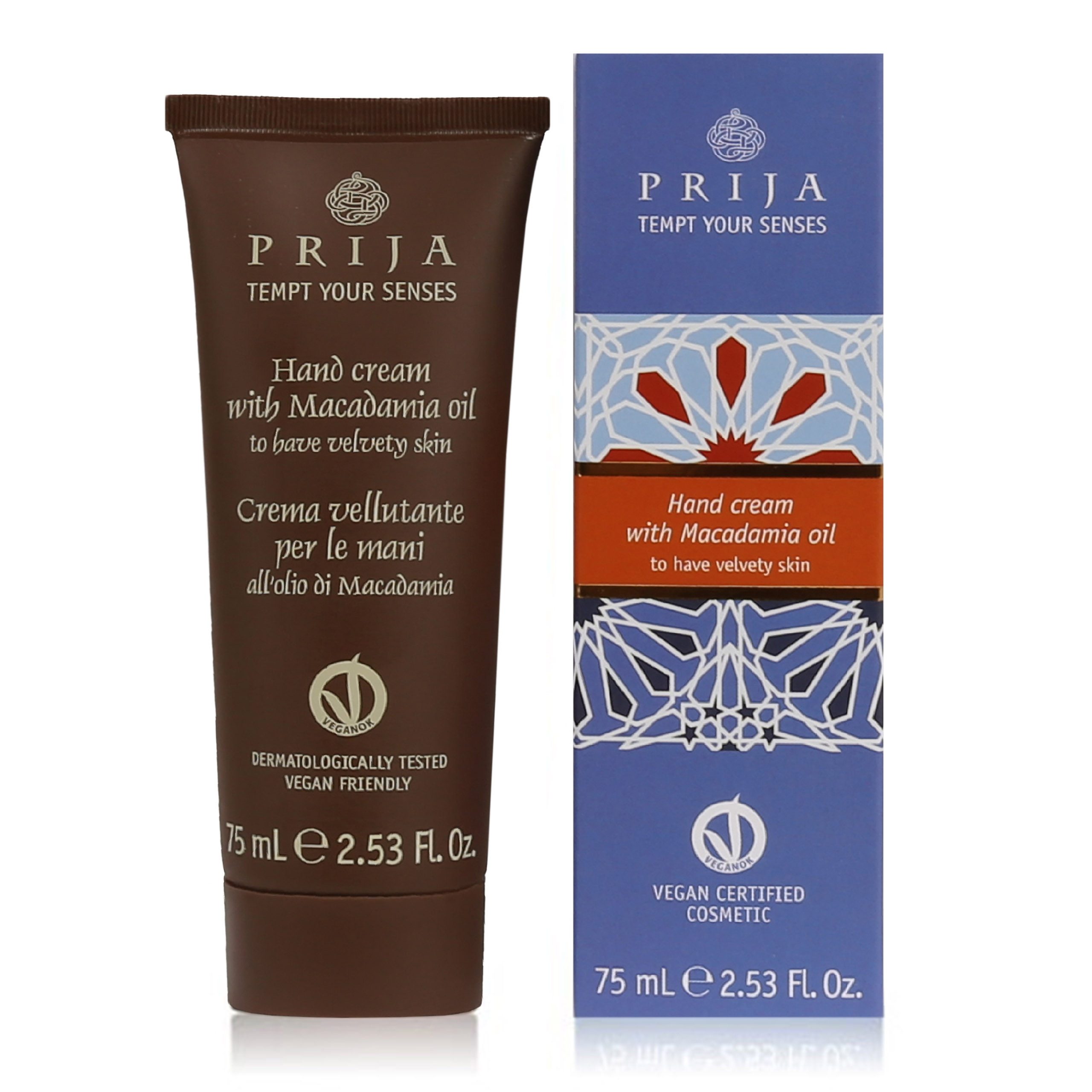 PRIJA Handcreme PRIJA Handcreme feuchtigkeitsspendend mit Macadamiaöl VEGAN 75 ml