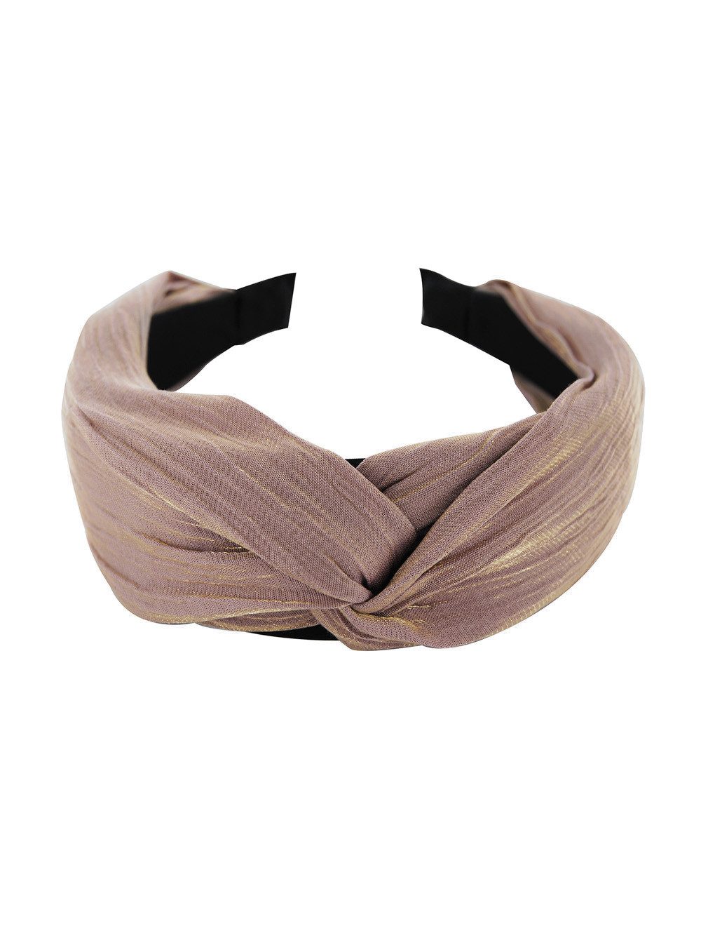 axy Haarreif Breiter Haarreif mit raffinierten Knoten, Gefalteter Stoff mit leichtem Glanz, Vintage Haareifen Haarband