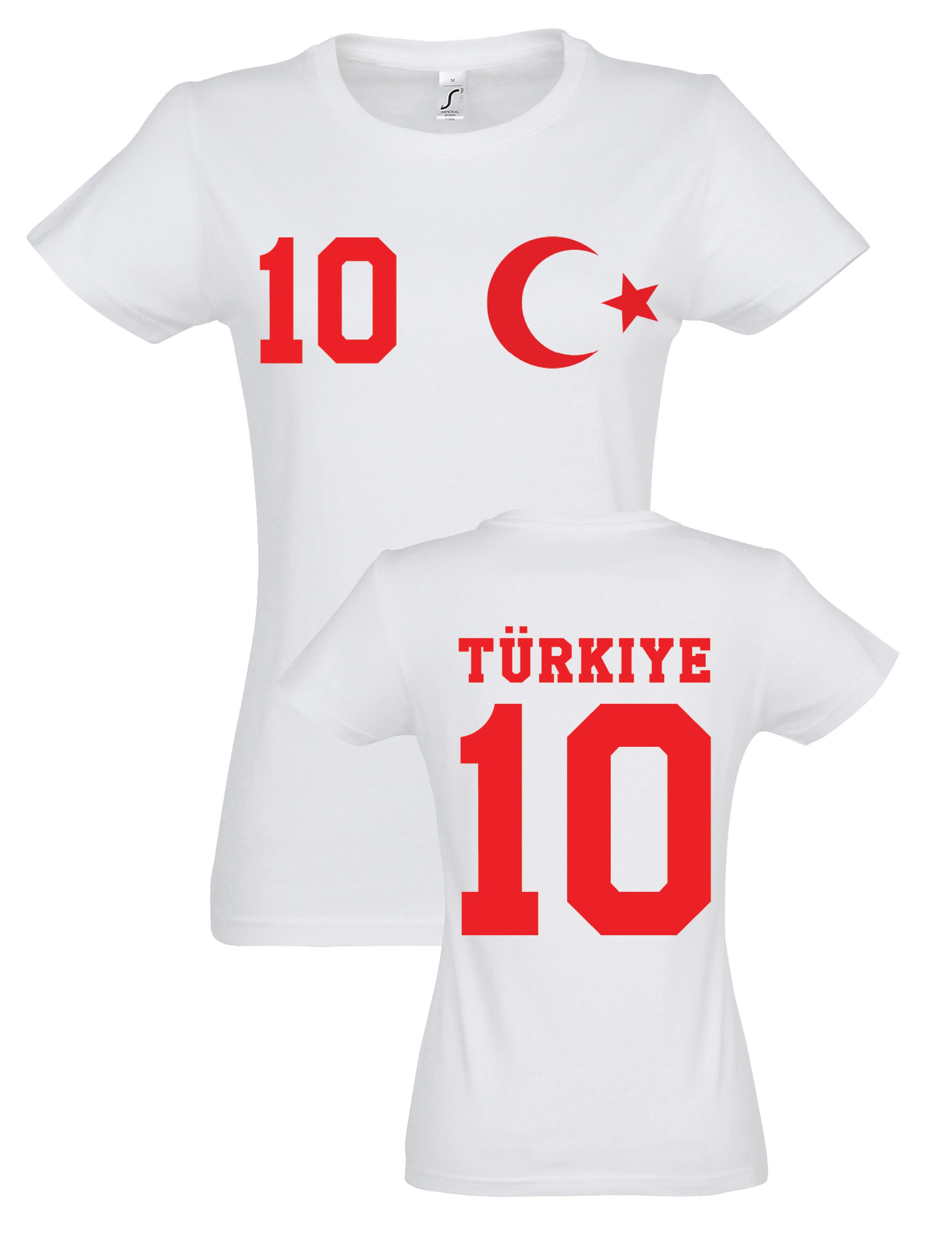 Youth Designz T-Shirt Türkei Damen T-Shirt im Fußball Trikot Look mit trendigem Motiv