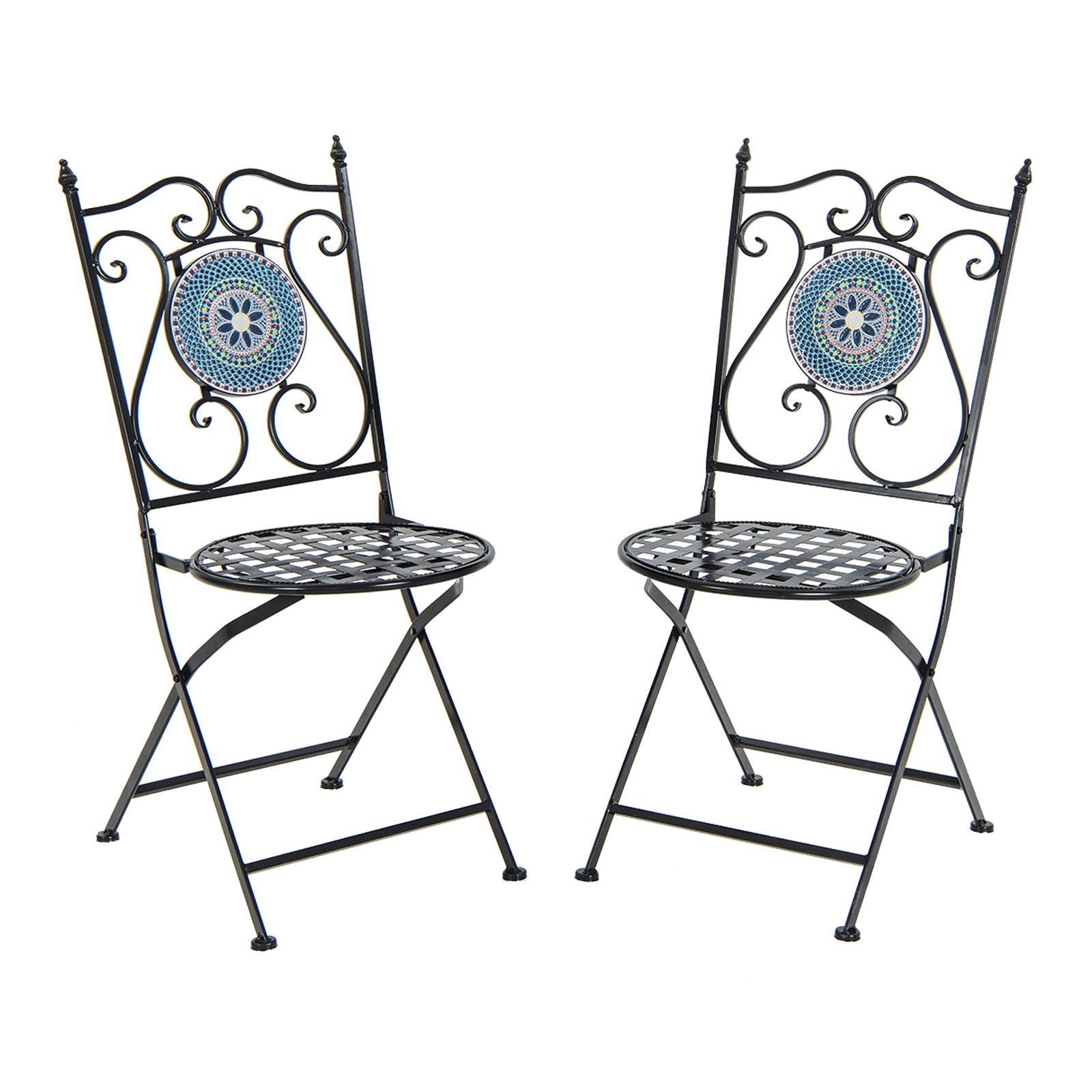 COSTWAY Balkonset Bistro-Set, (2-tlg), nur 2 Stühle, aus Metall