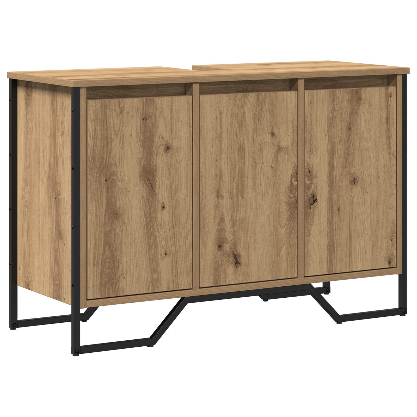 vidaXL Badezimmer-Set Waschbeckenschrank Eiche 91x35x60 cm günstig online kaufen