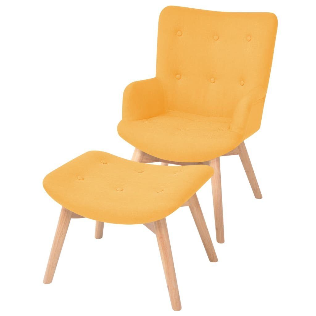 furnicato Sessel mit Fußhocker Gelb Stoff