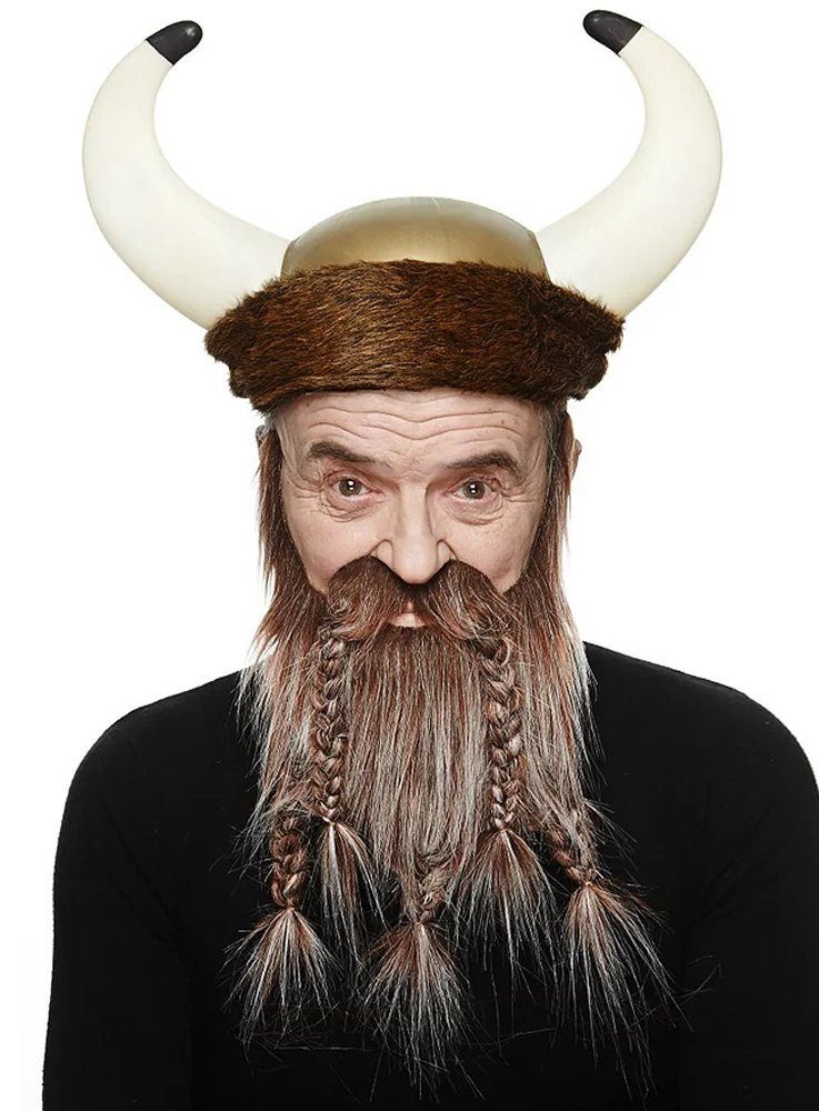 Metamorph Kostüm Wikinger Bart, Hochwertiger, selbstklebender Kunstbart aus Handarbeit