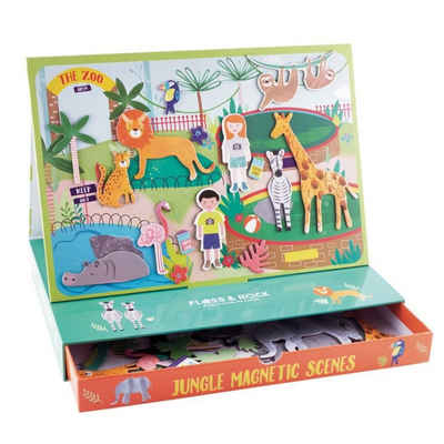 suebidou Spiel, Magnetspielbox mit 50 Magneten Thema "Dschungel" plus 2 Spielkulissen