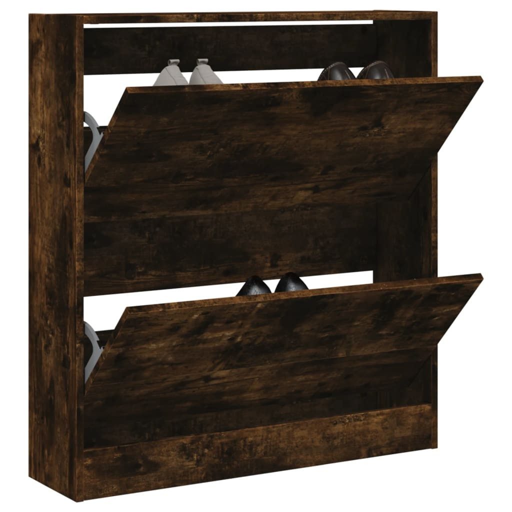 vidaXL Schuhschrank 80 x 21 x 875 cm Schuhschrank Räuchereiche 80x21x87,5 cm Spanplatte