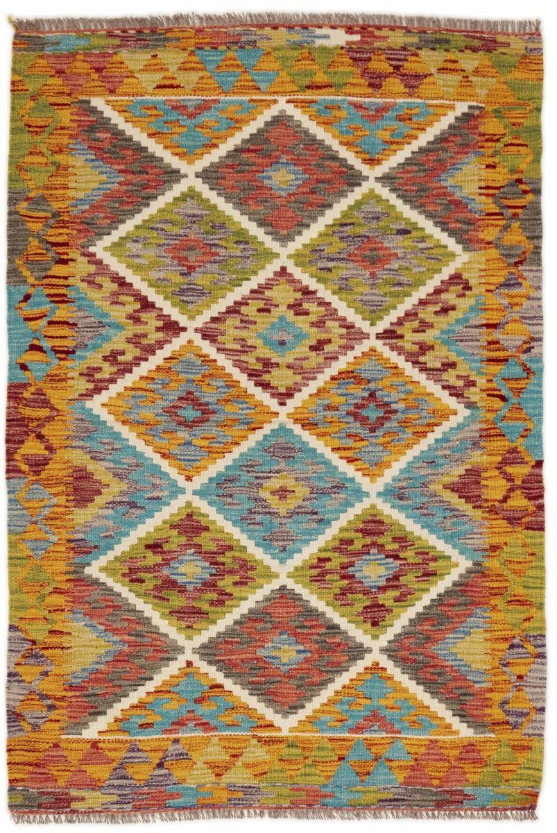 Orientteppich Kelim Afghan 100x150 Handgewebter Orientteppich, Nain Trading, rechteckig, Höhe: 3 mm