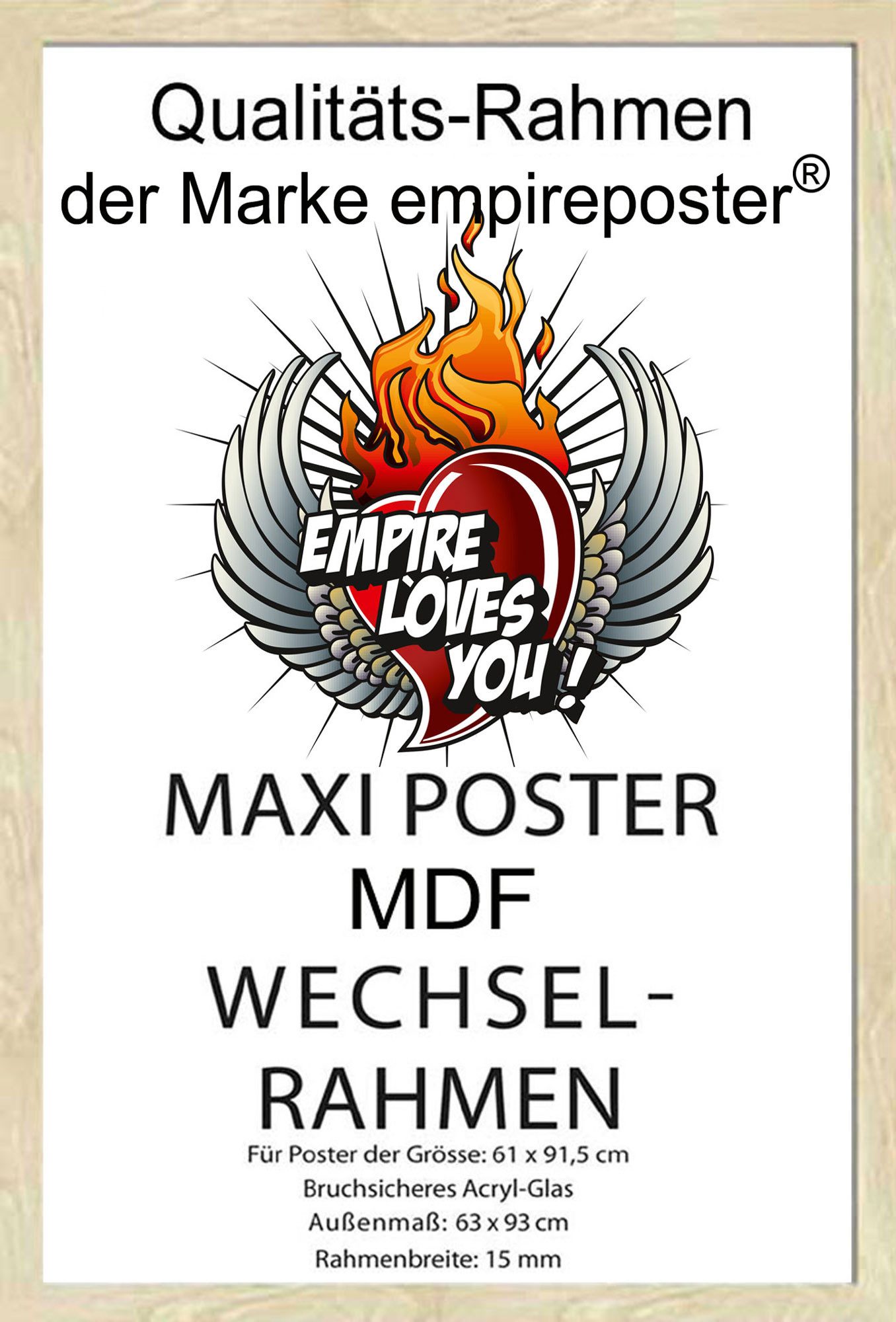 Bilderrahmen Rahmen Maxi 61x91,5 cm - Wechselrahmen - Profil: 30mm MDF Eich günstig online kaufen