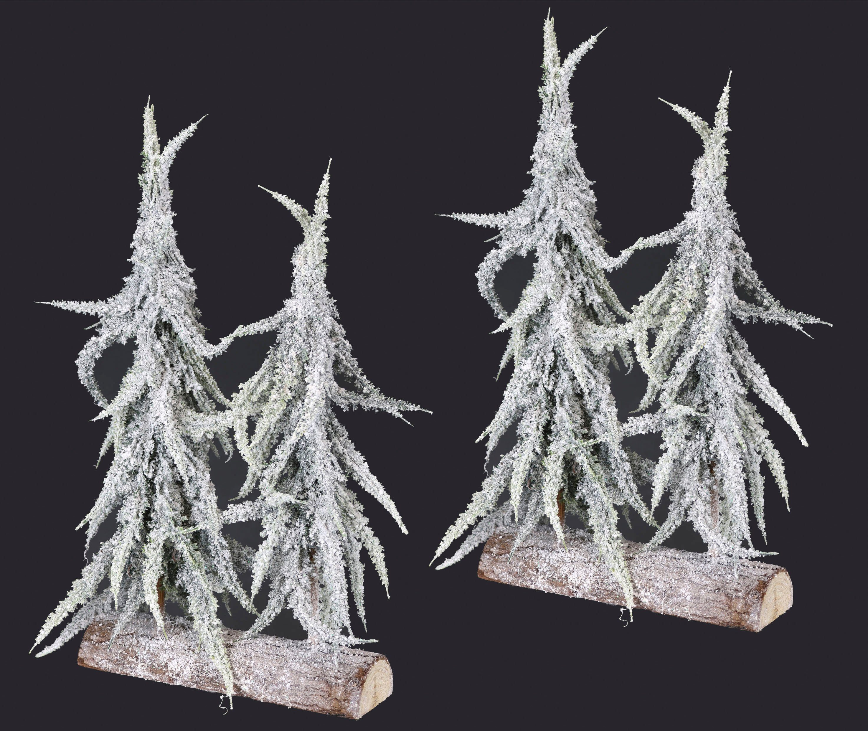 I.GE.A. Dekobaum Weihnachtsdeko, Weihnachtsbaum (Set, 2 St), Tannenbaum auf Rinde 34 cm – Bild 5 von 5