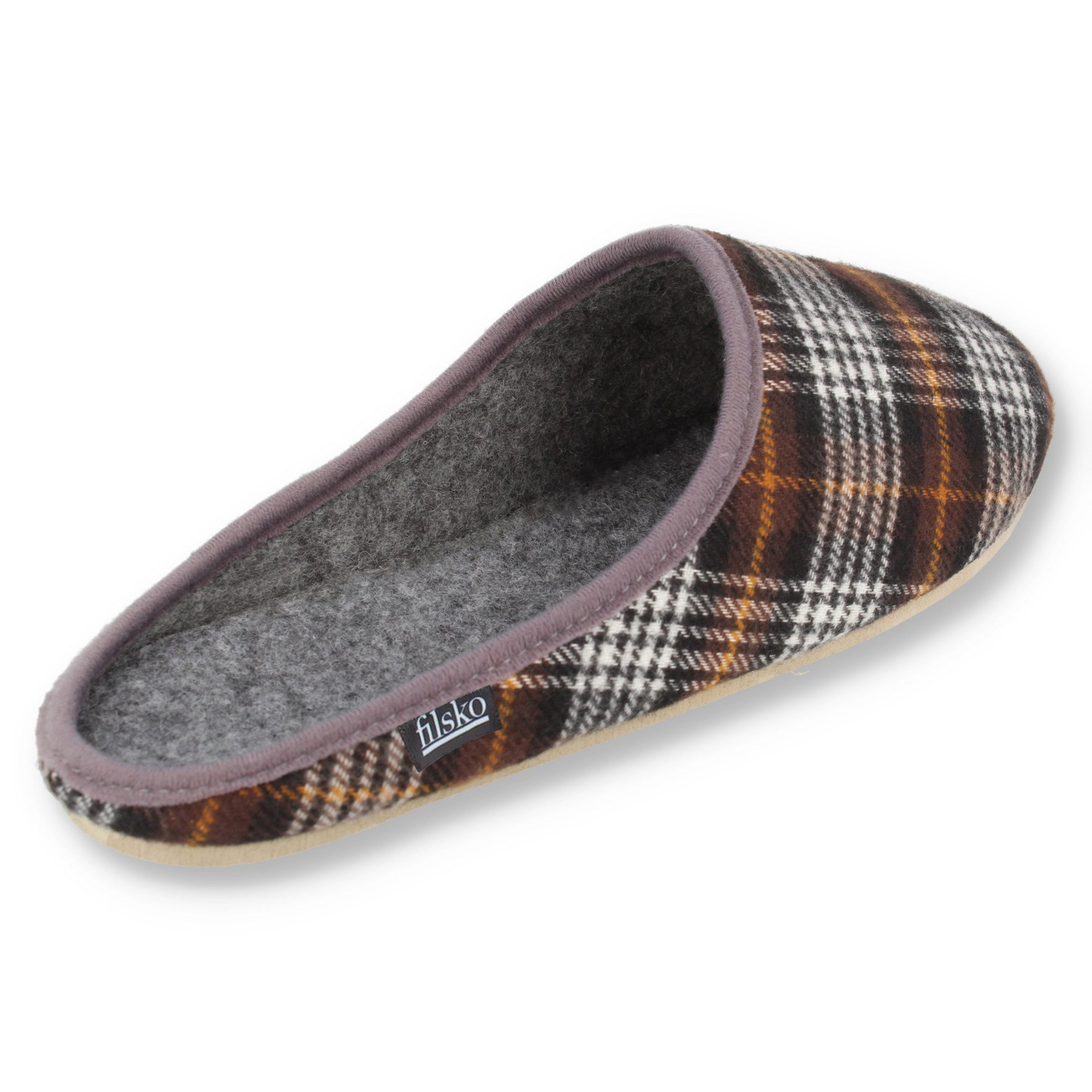 filsko Abisko kariert Damen Herren Kinder Hausschuh Filzpantoffeln, Leichtgewicht, Gästehausschuhe, Slip-On, Gummisohle
