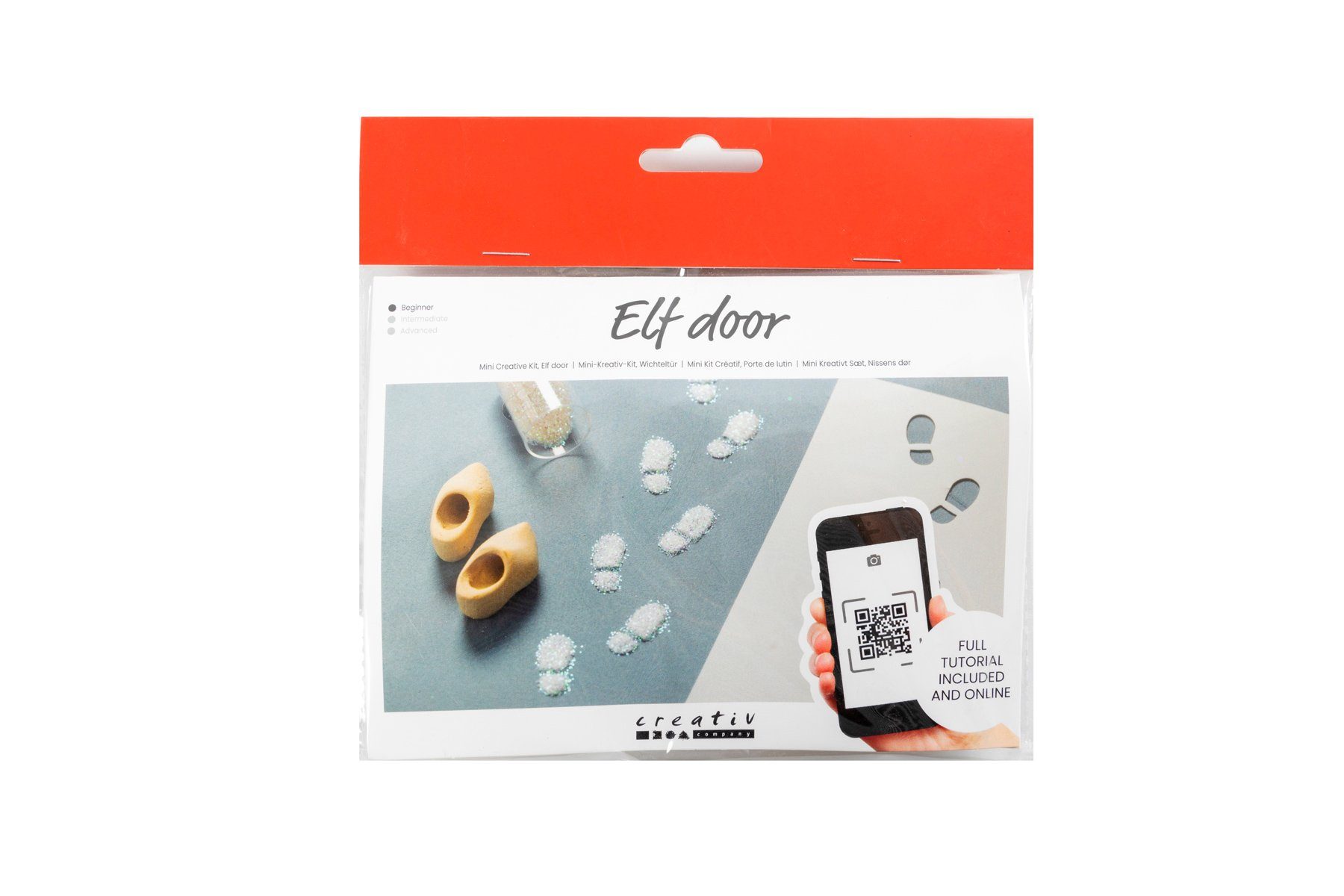 creativ company Kreativset 977454, Fußabdrücke, Bastelset Wichteltür Mini - DIY Dekoration