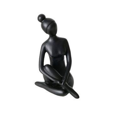 MF Dekoobjekt 3er Set Handgemachte Yoga Figuren Marie und ihre Yogapraxis in schwarz