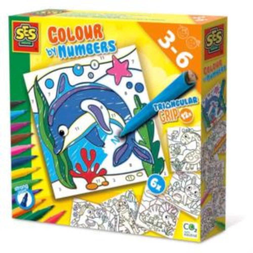 SES Creative Spiel SES Creative Dreikant-Filzstifte Set - 12 ergonomische Malstifte für K